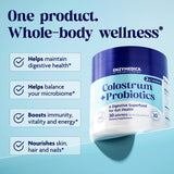 Soutien digestif quotidien avec colostrum et probiotiques par portion.