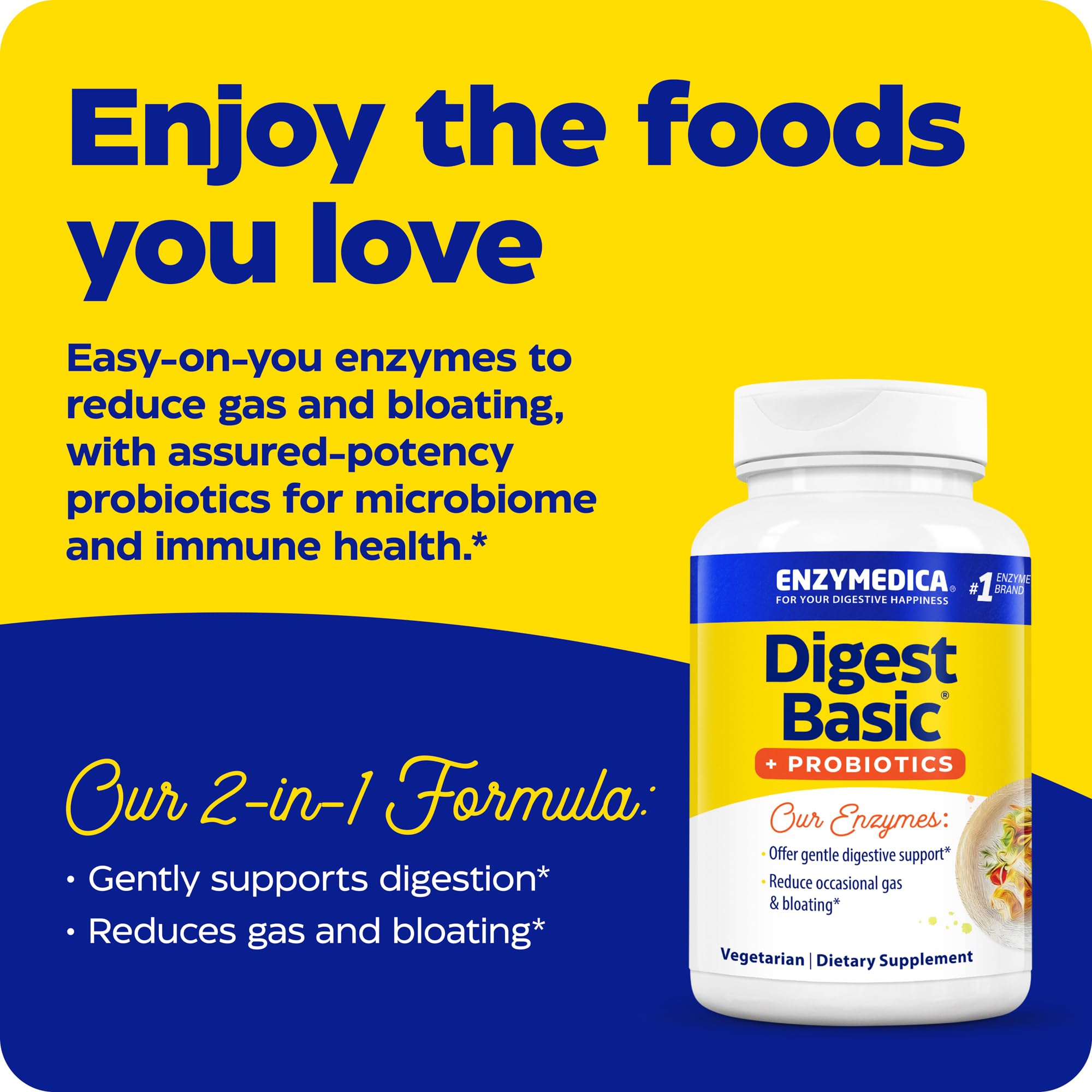 Enzymedica Digest Basic Probiotics: étiquette claire pour choisir facilement