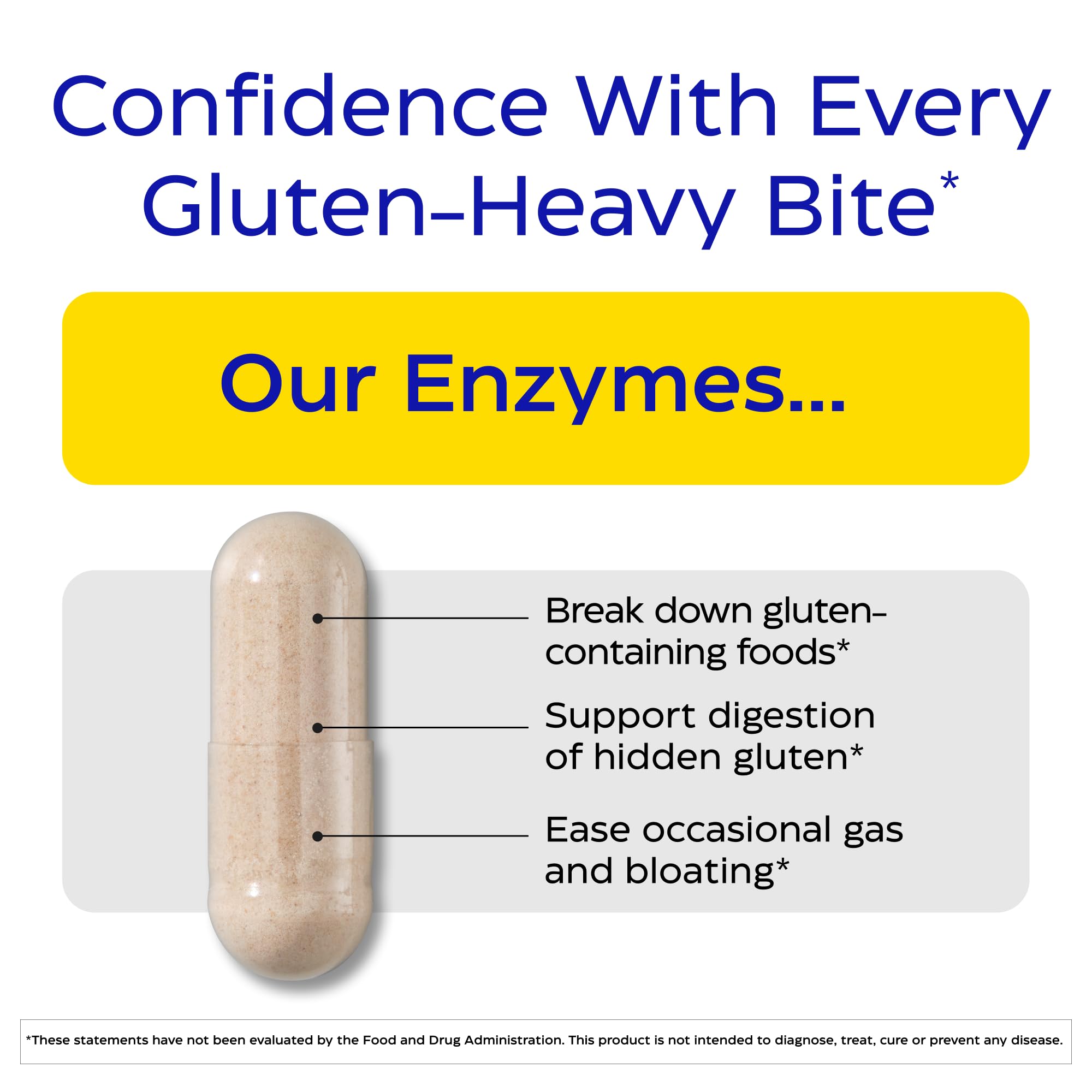 Enzymedica GlutenEase: capsules-prise, dosage simple après gluten