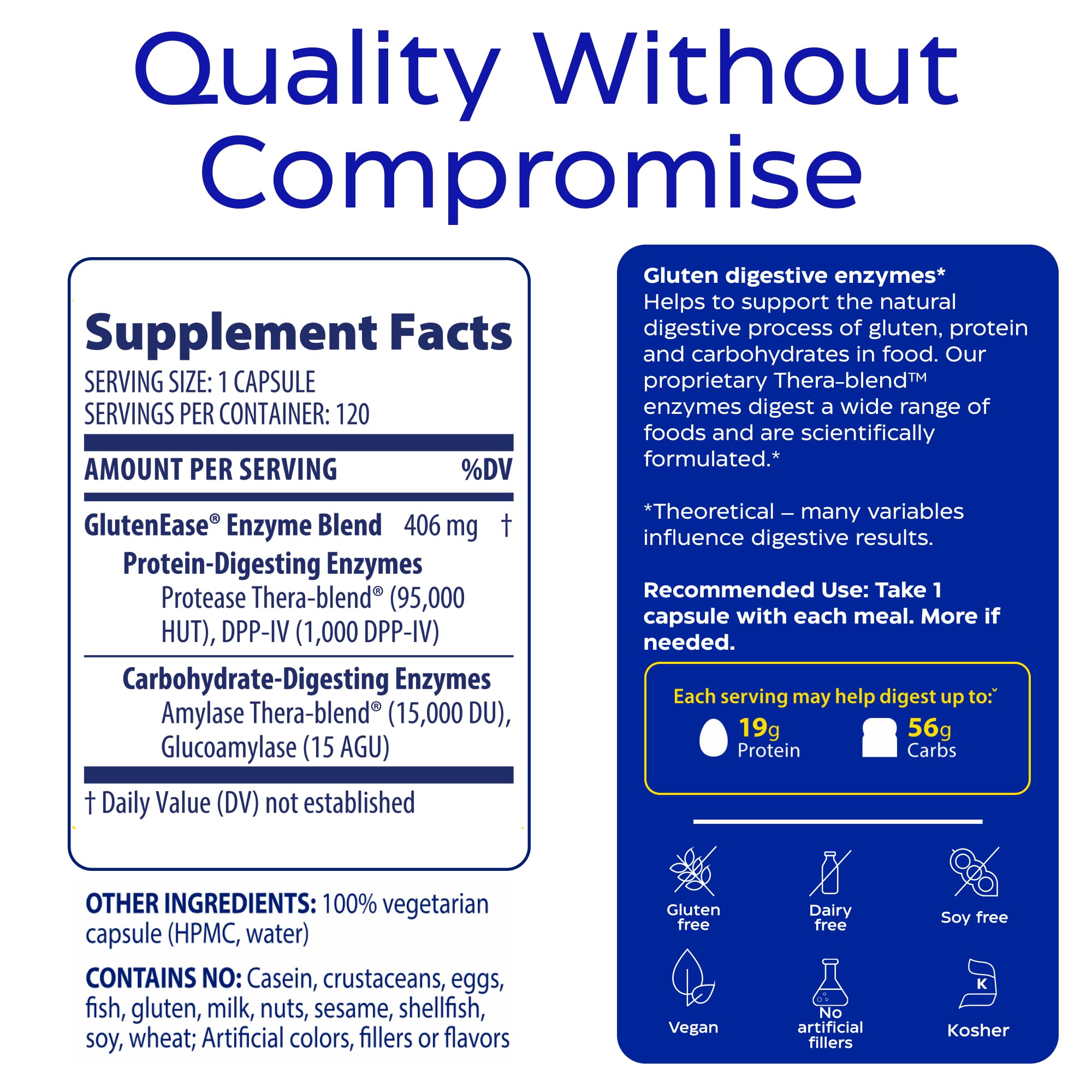 Enzymedica GlutenEase: sans-gluten et sans caséine, option pratique