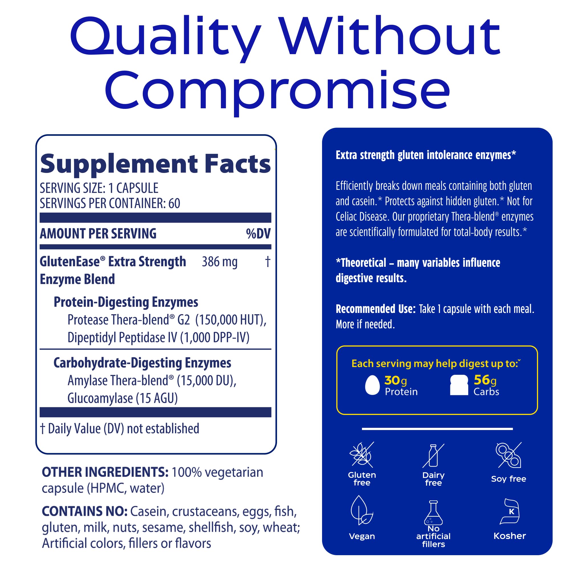 Enzymedica GlutenEase Extra Strength – usage quotidien facilité par une gélule par repas