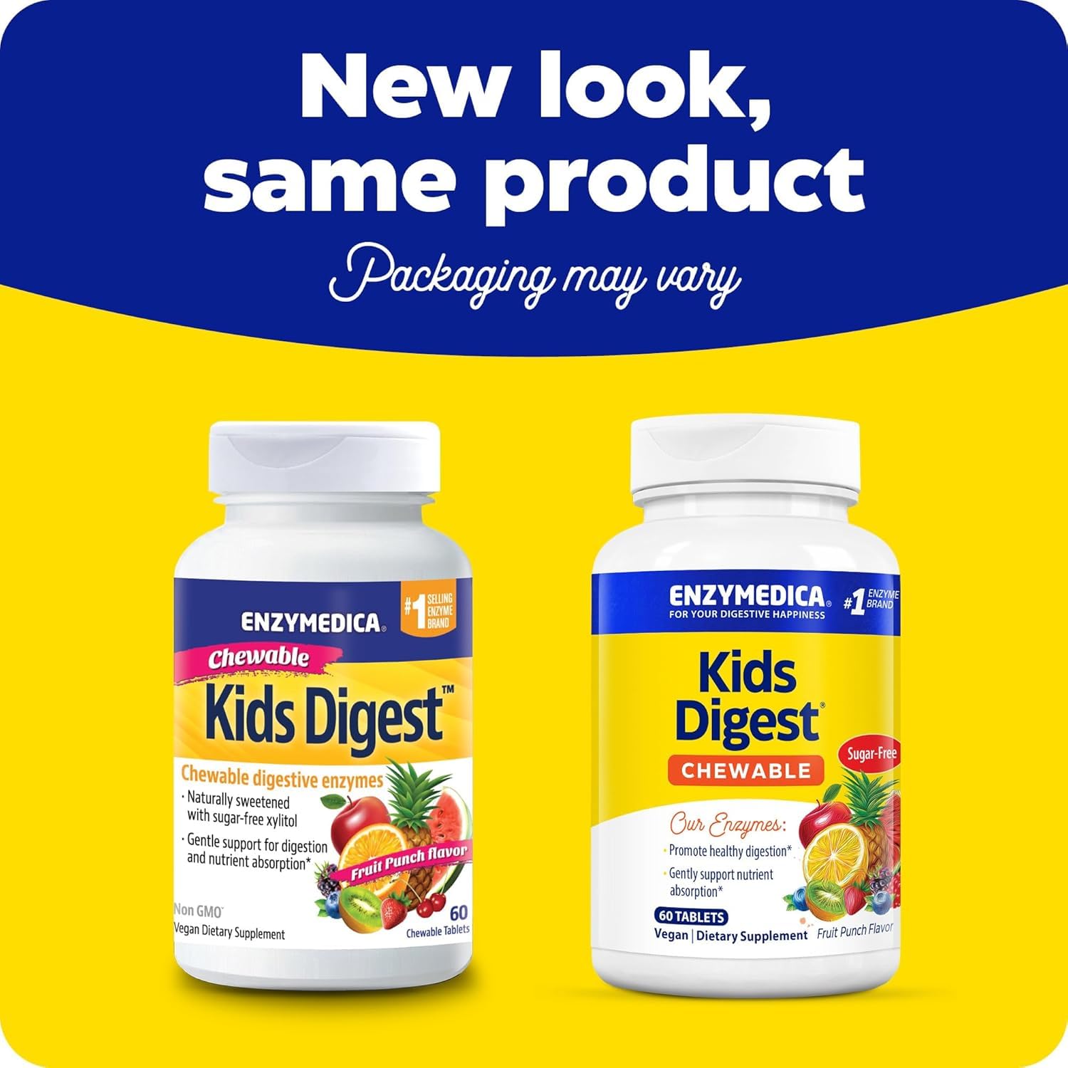 Enzymedica Kids Digest – gommes digestives colorées au goût fruits-punch.
