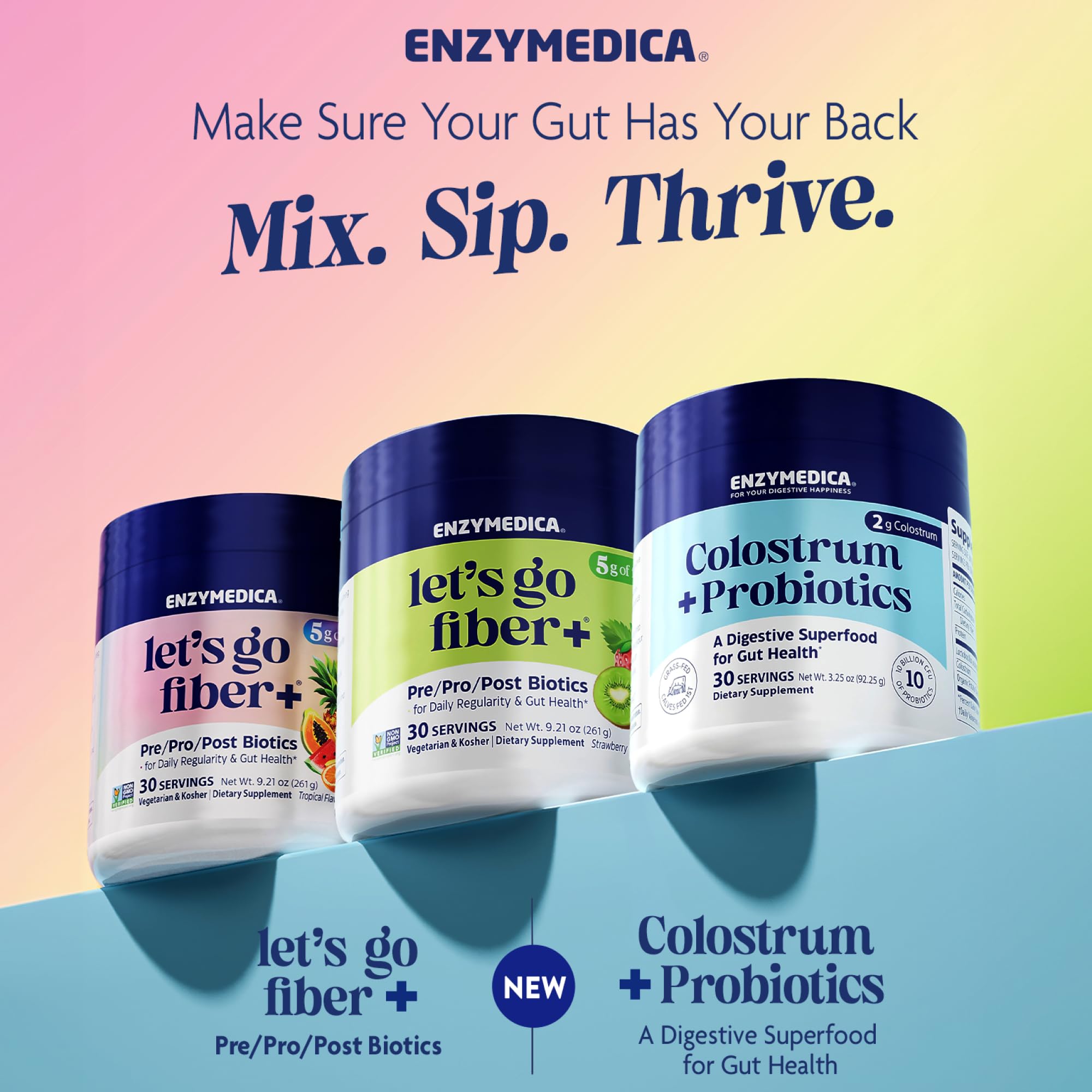Enzymedica Let’s Go Fiber+ emballage clair, sans gluten et sans soja