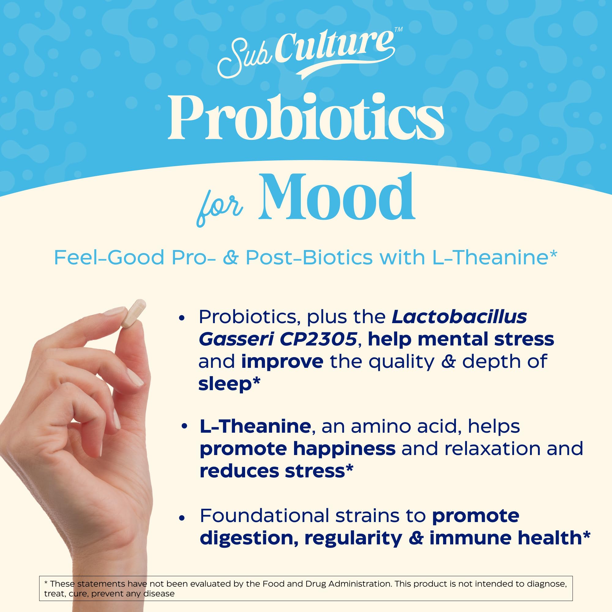 Enzymedica SubCulture Probiotiques, capsules près du lit, soutien potentiel du sommeil et du stress.