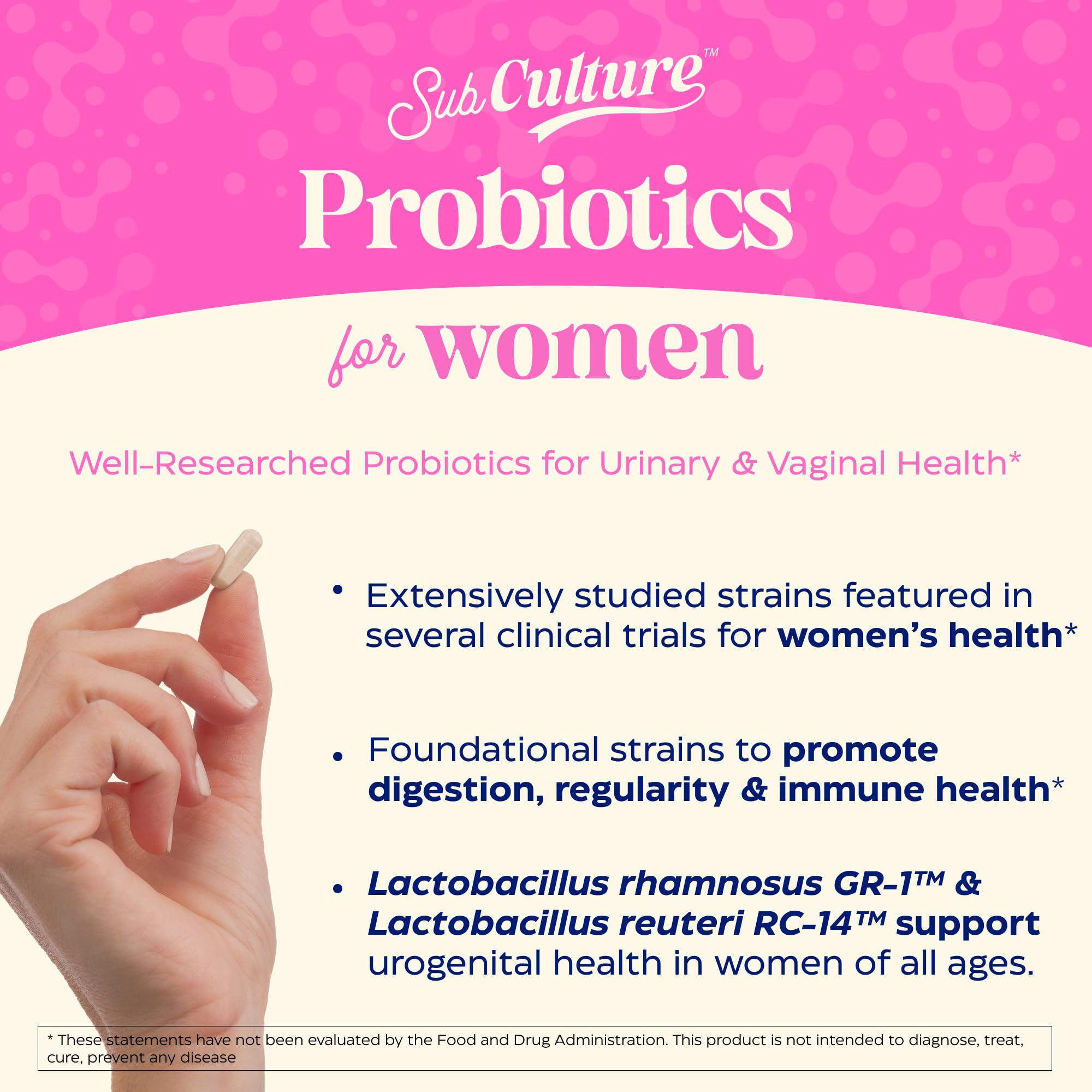Enzymedica SubCulture pour femmes, probiotiques de base, utile pour la santé urinaire.