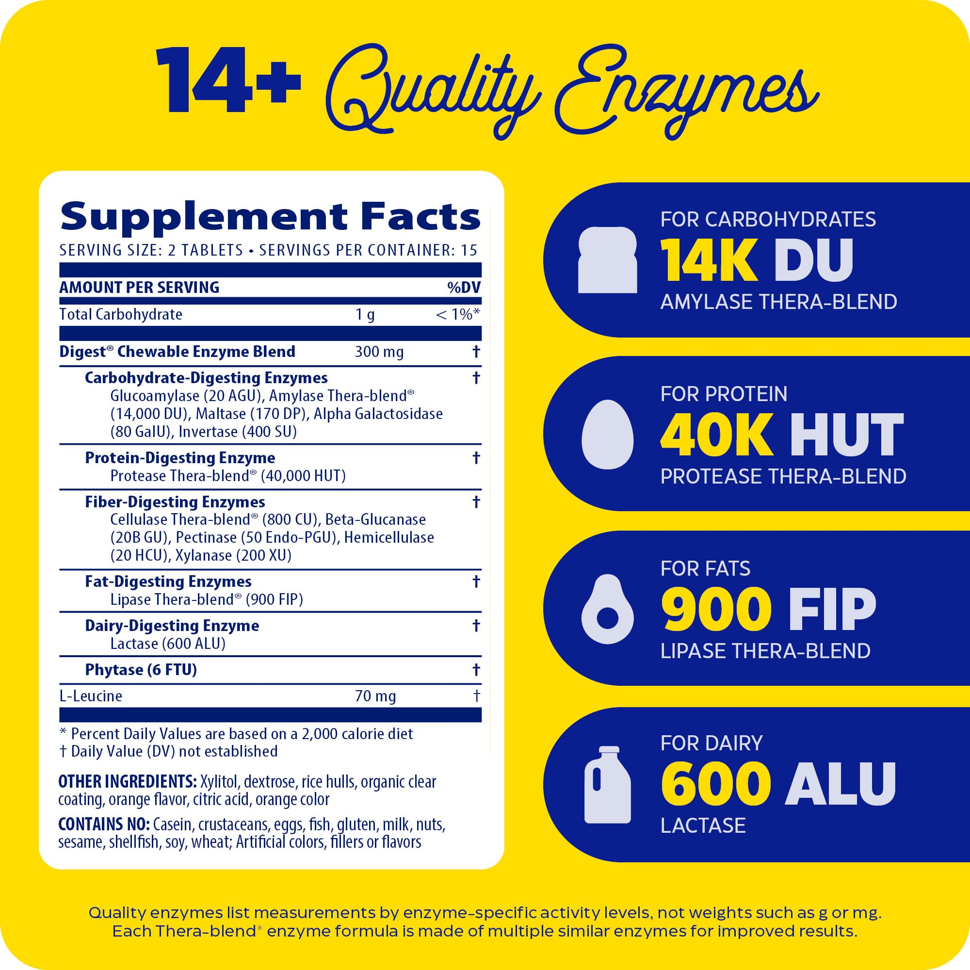 Tablette orange Enzymedica facilitant la digestion des protéines et glucides.