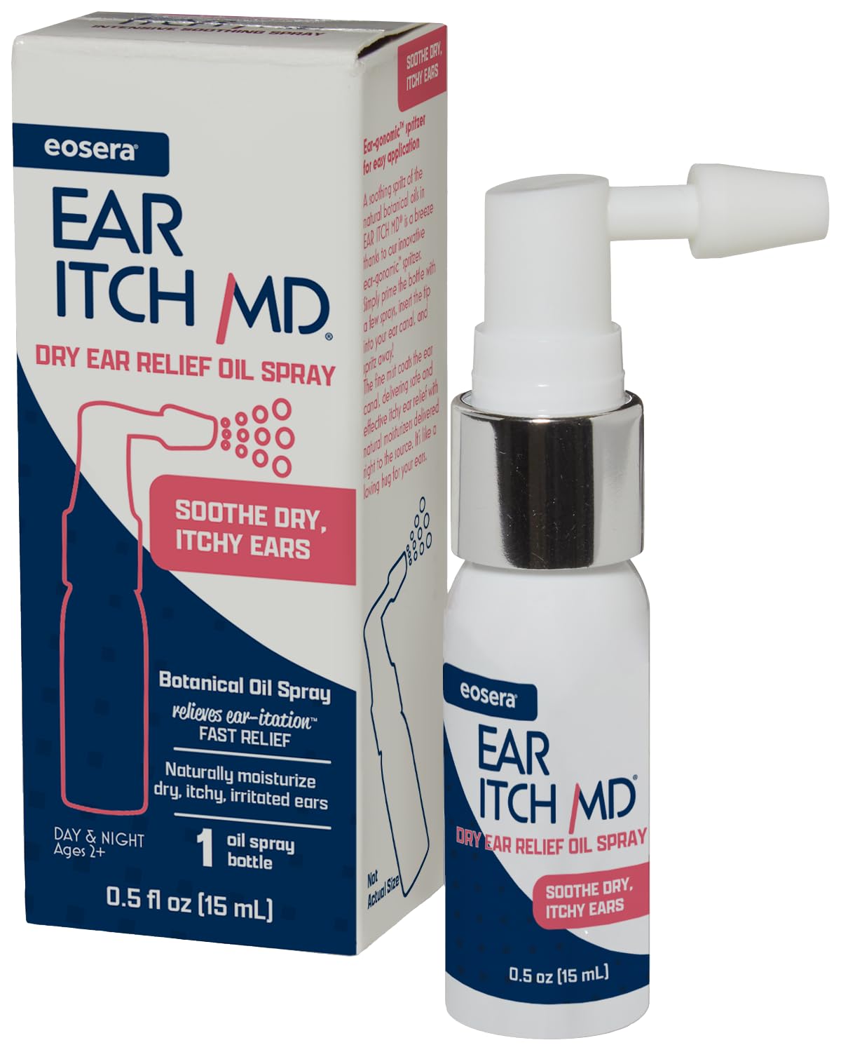 EOSERA Ear Itch MD – Bouteille prête à protéger les oreilles sensibles.