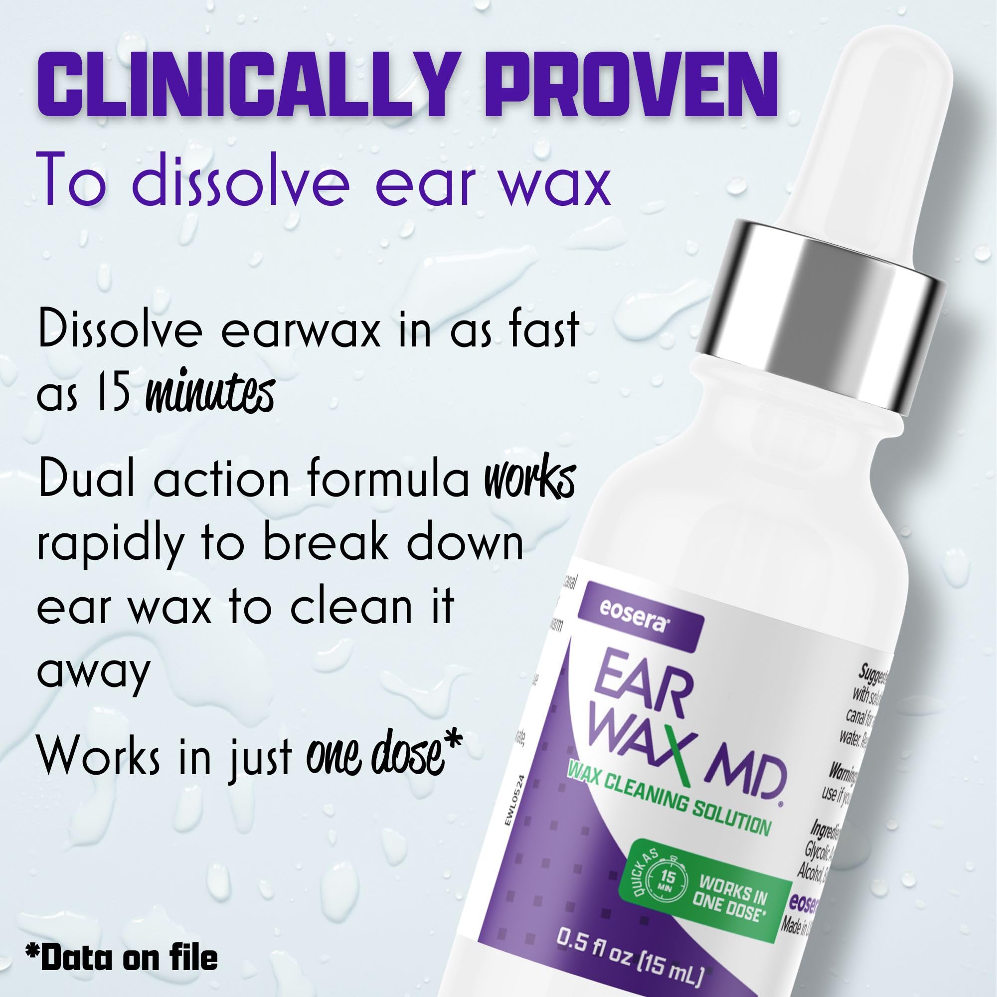 EOSERA Ear Wax MD dissolution de cire en 15 minutes.