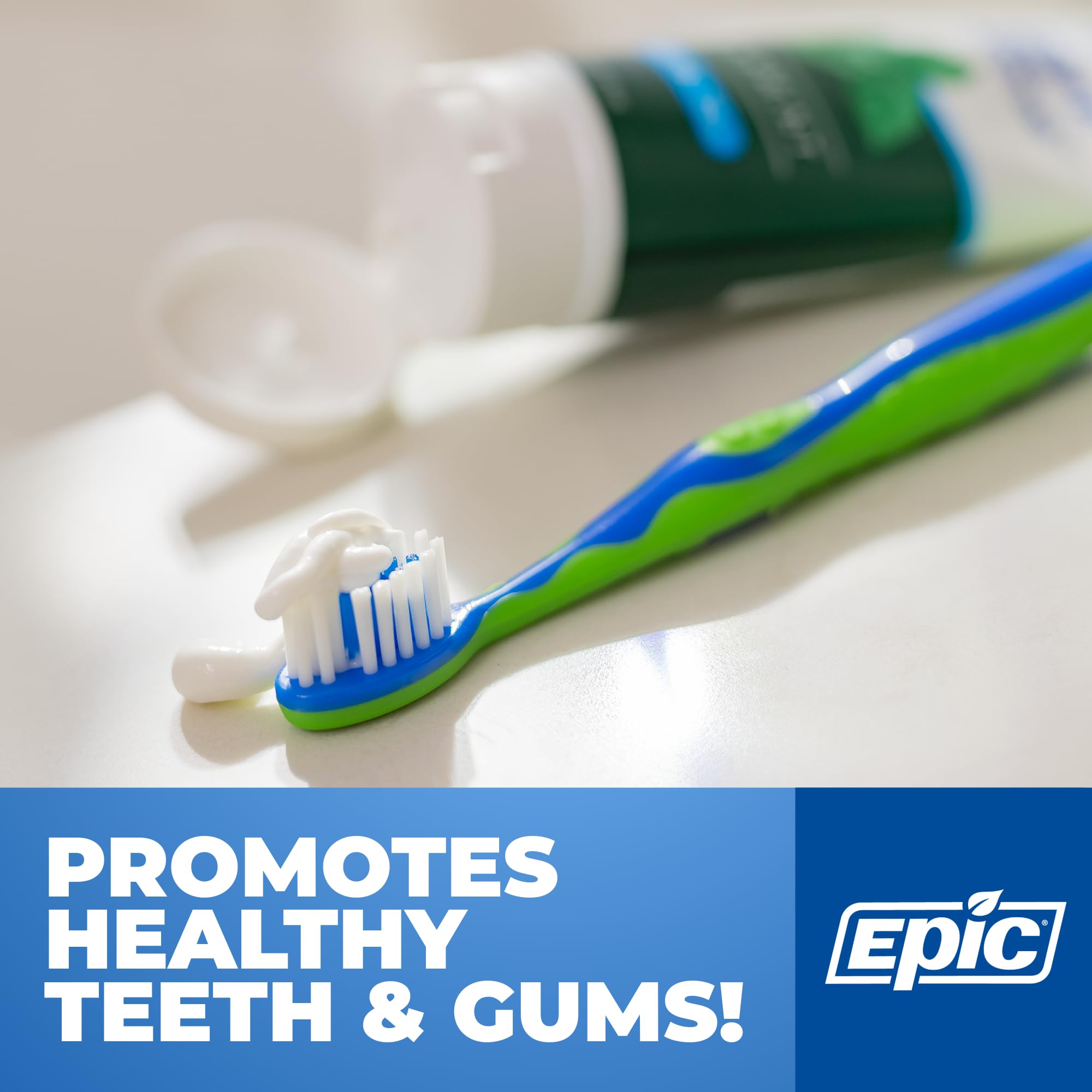 Epic Dental Xylitol Fluoride Pâte goût menthe verte, fraîcheur durable