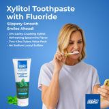 Epic Dental Xylitol Fluoride Pâte tube avant, texture douce et utilisation quotidienne