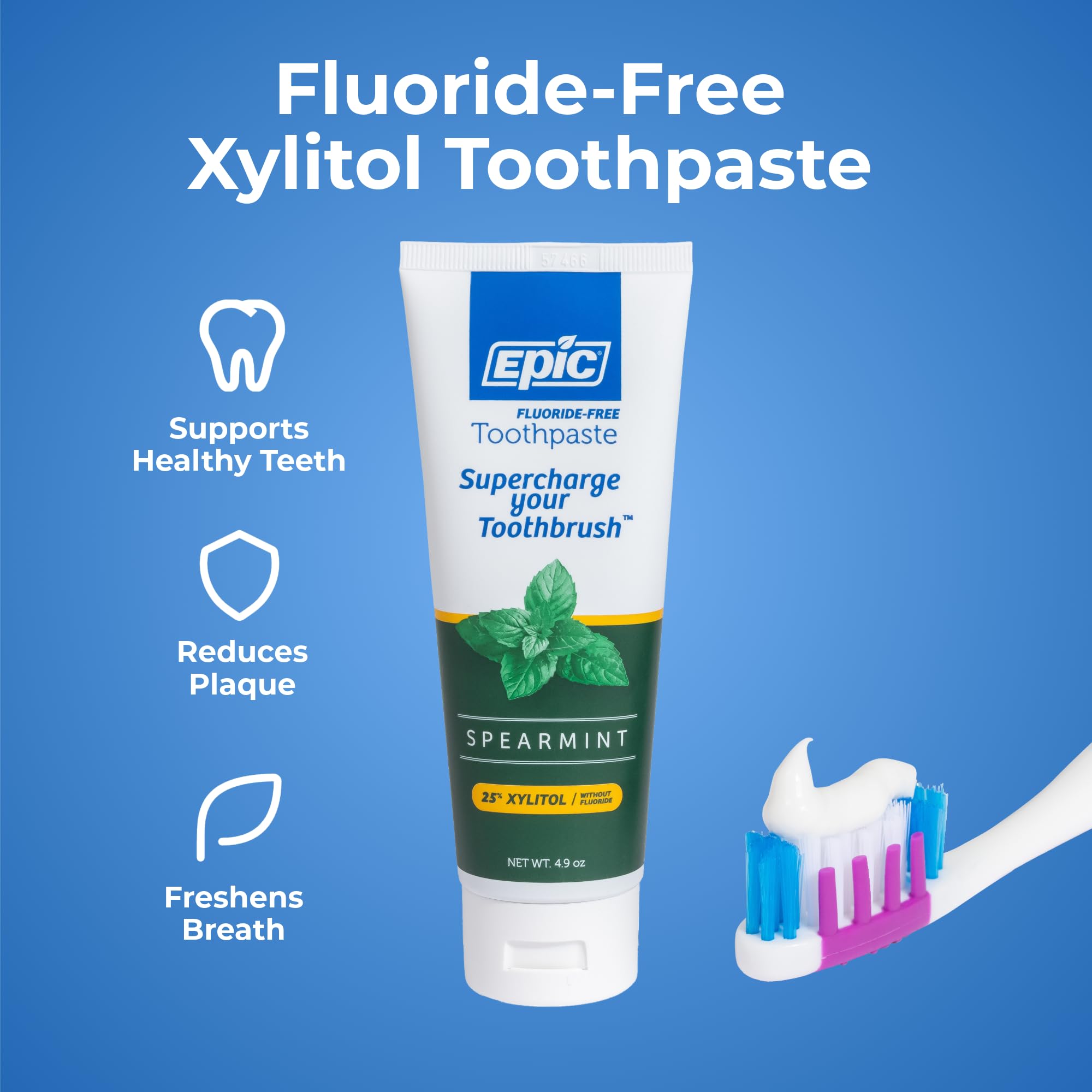 Epic dentifrice xylitol adulte : emballage soigné et design attractif.