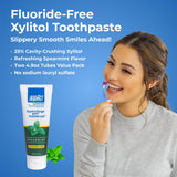 Epic dentifrice xylitol adulte : texture crémeuse et sensation menthe rafraîchissante.