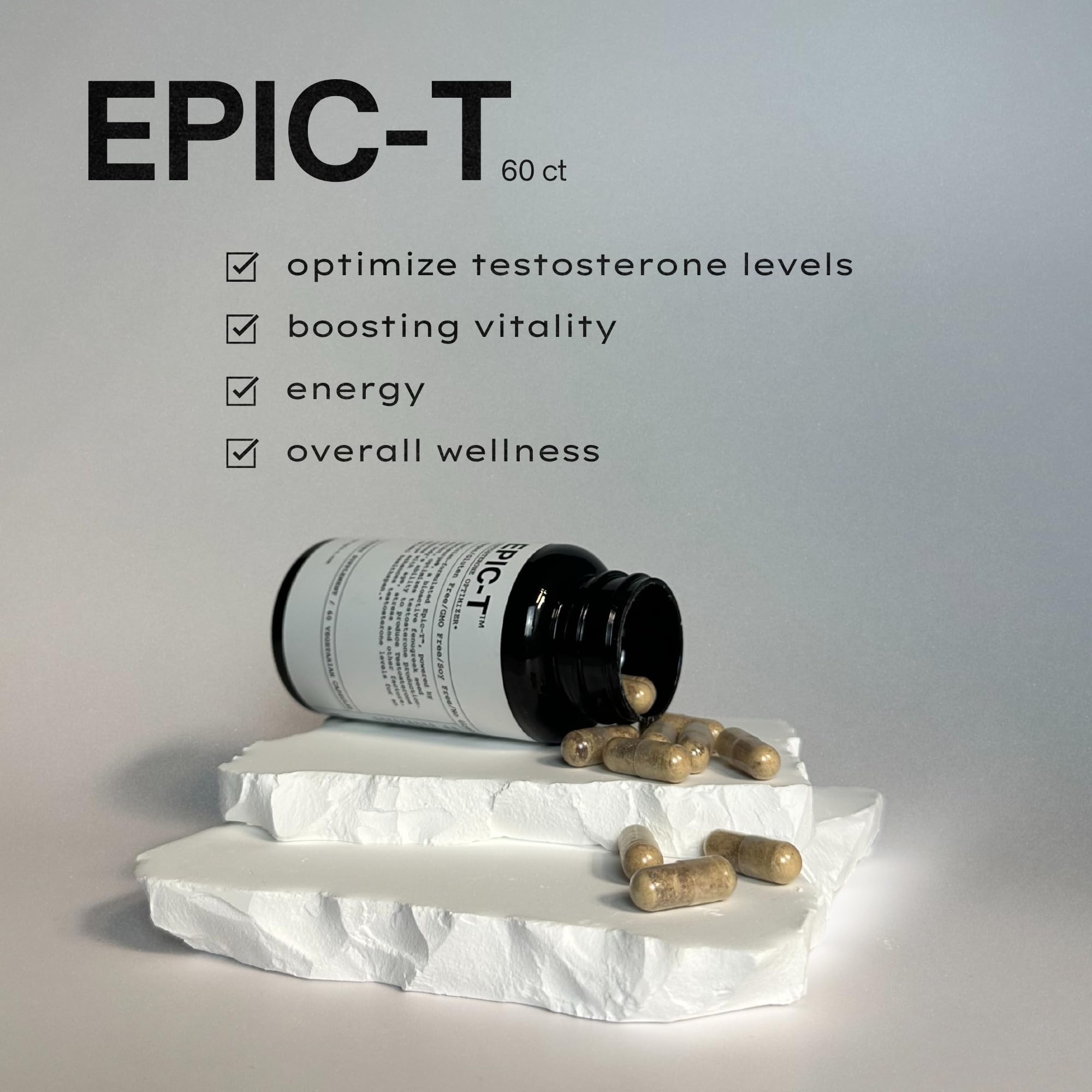EPIC-T, capsules visibles, démontrant le format végétal idéal après l'effort.