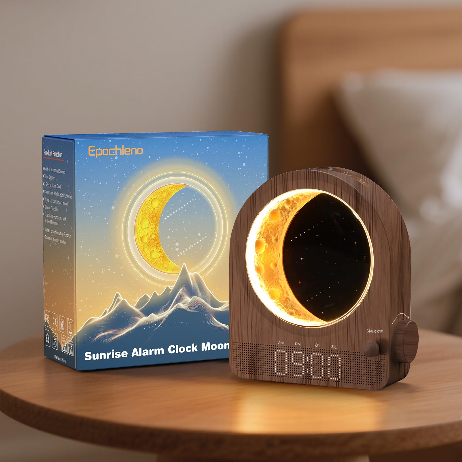 Epochleno Réveil Soleil: lumière progressive pour un réveil en douceur.
