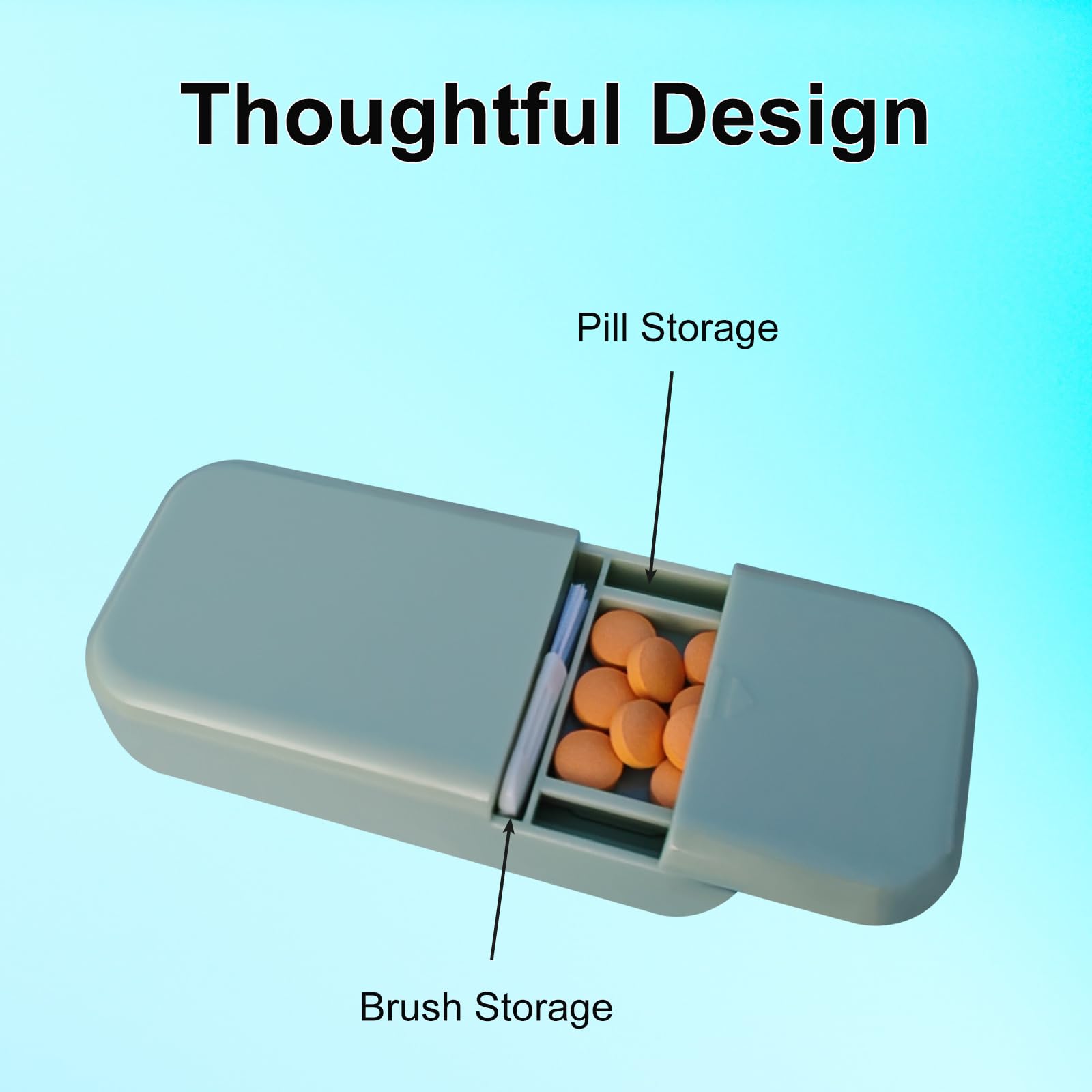 ÉPOCHWIT rangement intégré et brosse pour nettoyer et distribuer les pilules.