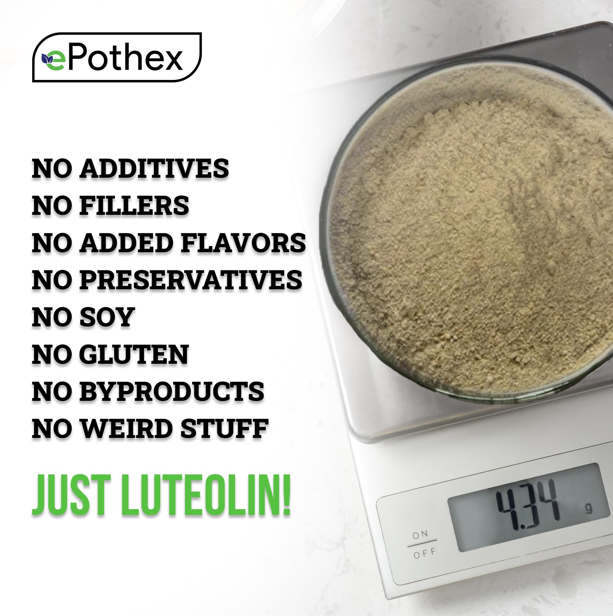 ePothex Poudre de luteolin mesure précise pour dosages fiables