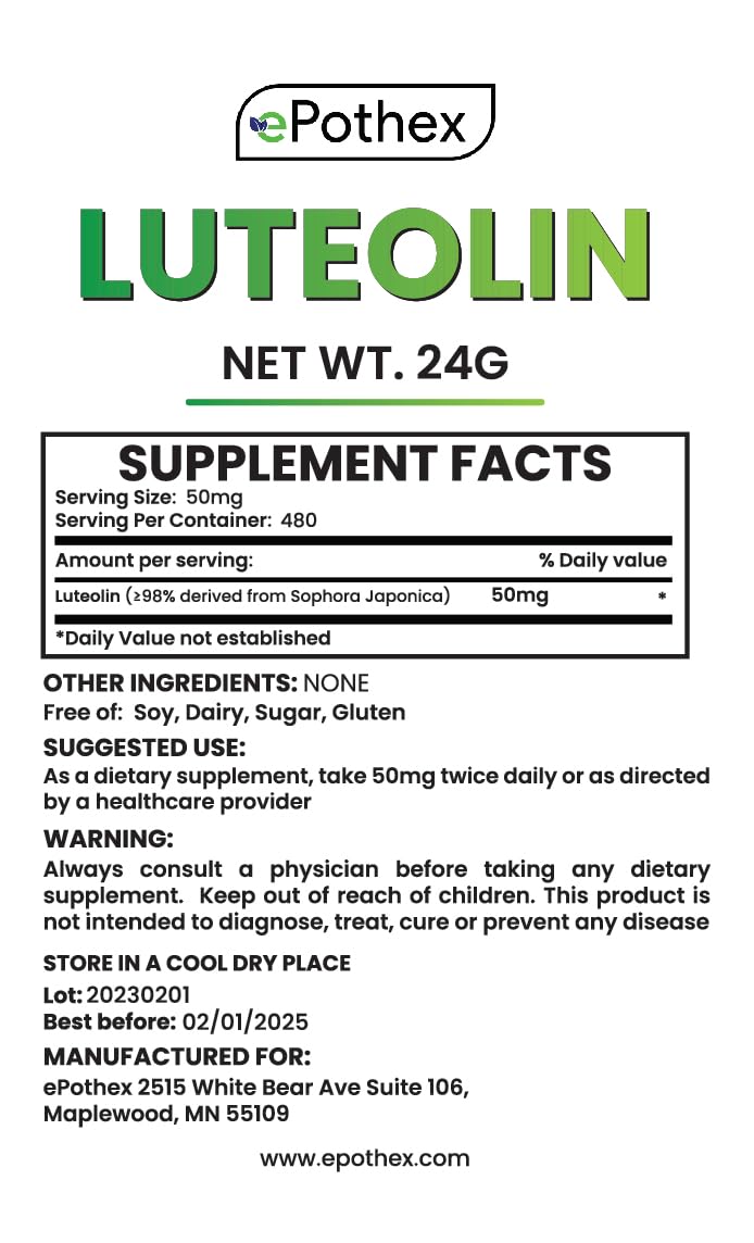 ePothex Poudre de luteolin pratique en routine quotidienne