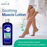 EPSOM-IT lotion arnica, application ciblée sur les cuisses et les genoux.