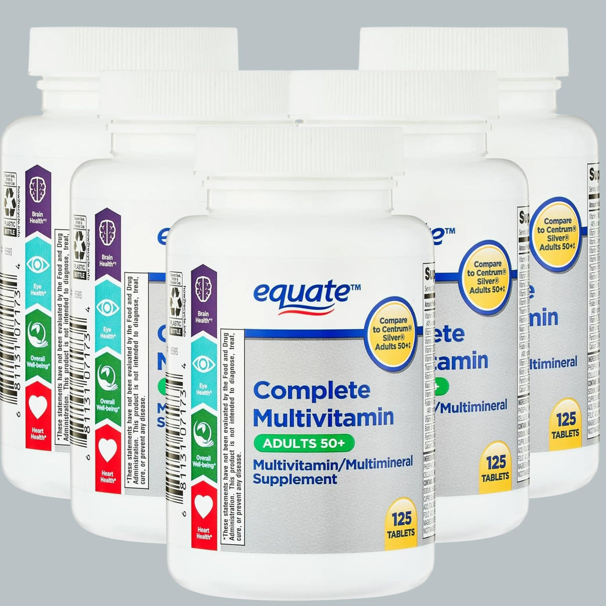 Equate 50+ bouteille multivitamine: soutien quotidien et énergie.
