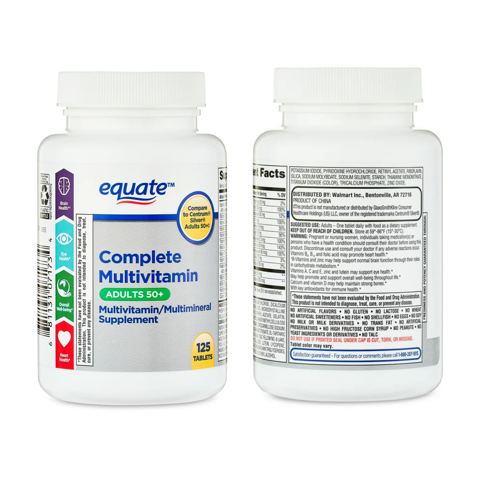 Equate 50+ emballage: emballage pratique et informations claires.