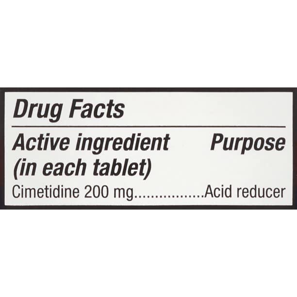 Equate Cimétidine 200 mg – format compact facile à transporter.