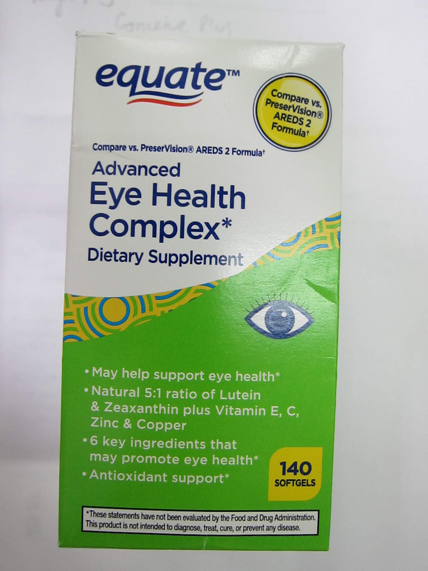 Equate Complexe Santé Yeux, capsules molles, soutien antioxydant pour la vision