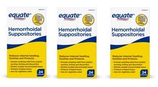 Equate suppositoires hémorroïdaires – emballage ouvert, usage domestique pratique