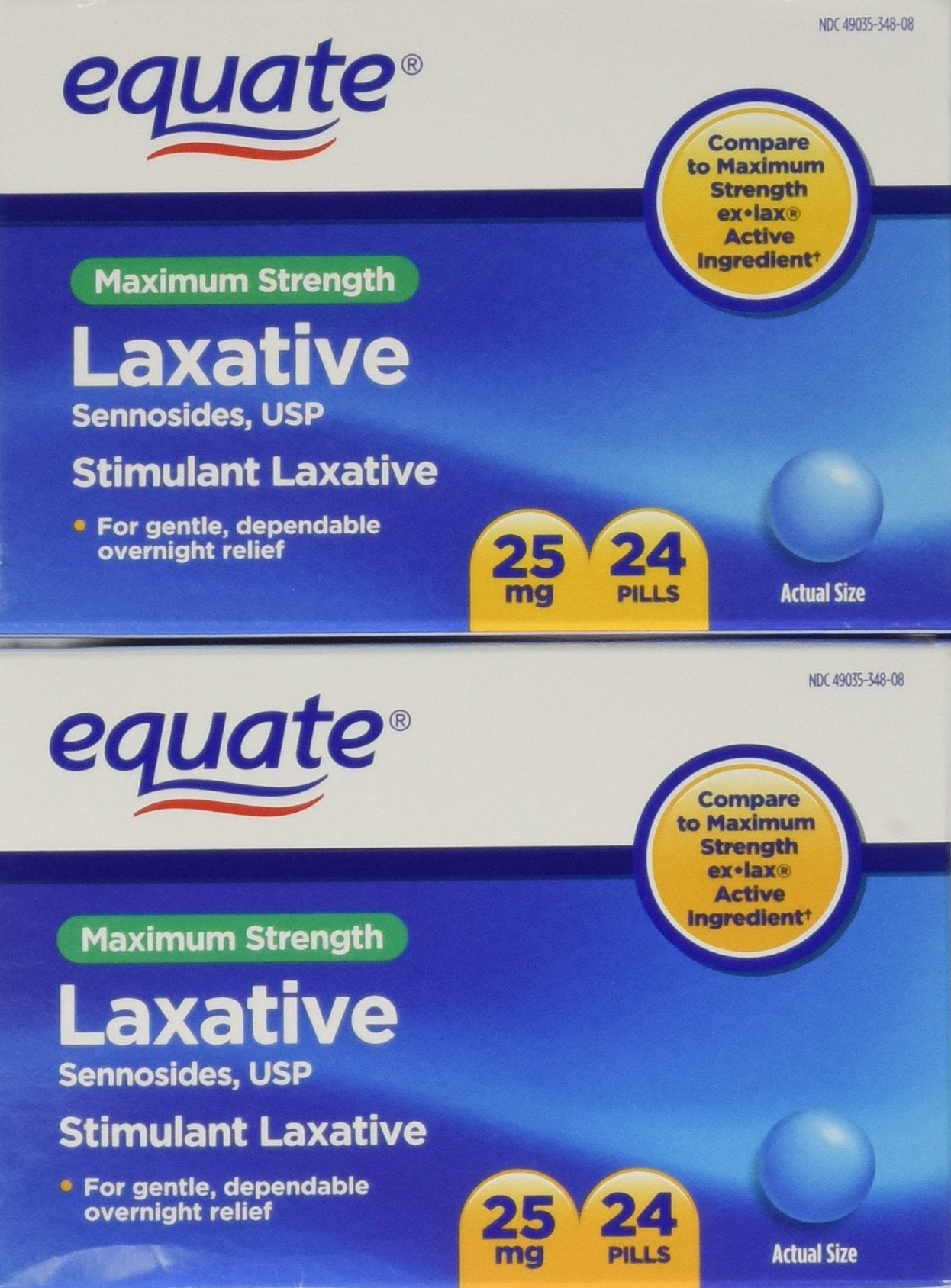 Equate laxatif force, pilules Sennosides 25 mg, 48 comprimés, soulagement nocturne potentiel