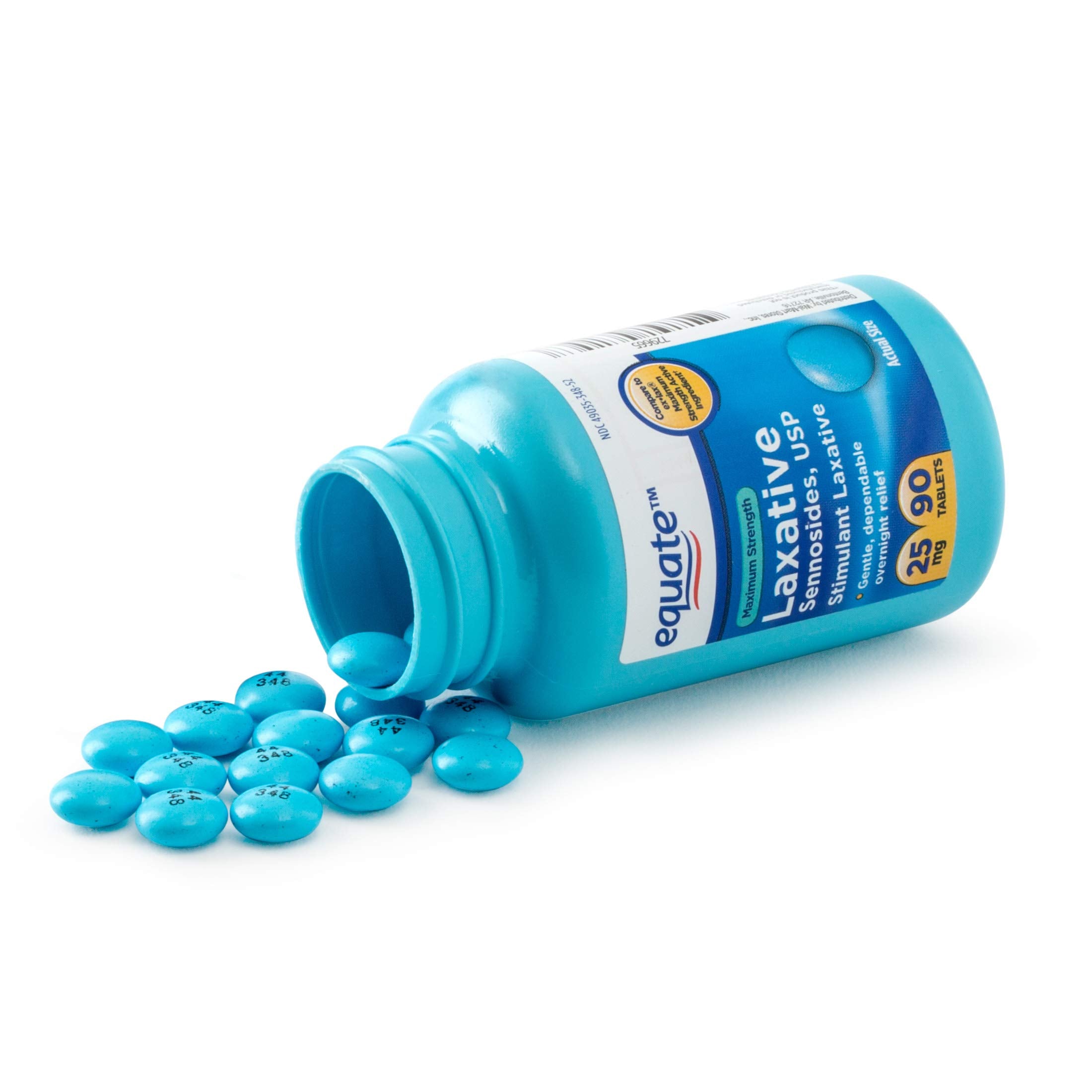 Tablettes Equate Laxatif 25 mg, faciles à prendre pour un transit occasionnel.