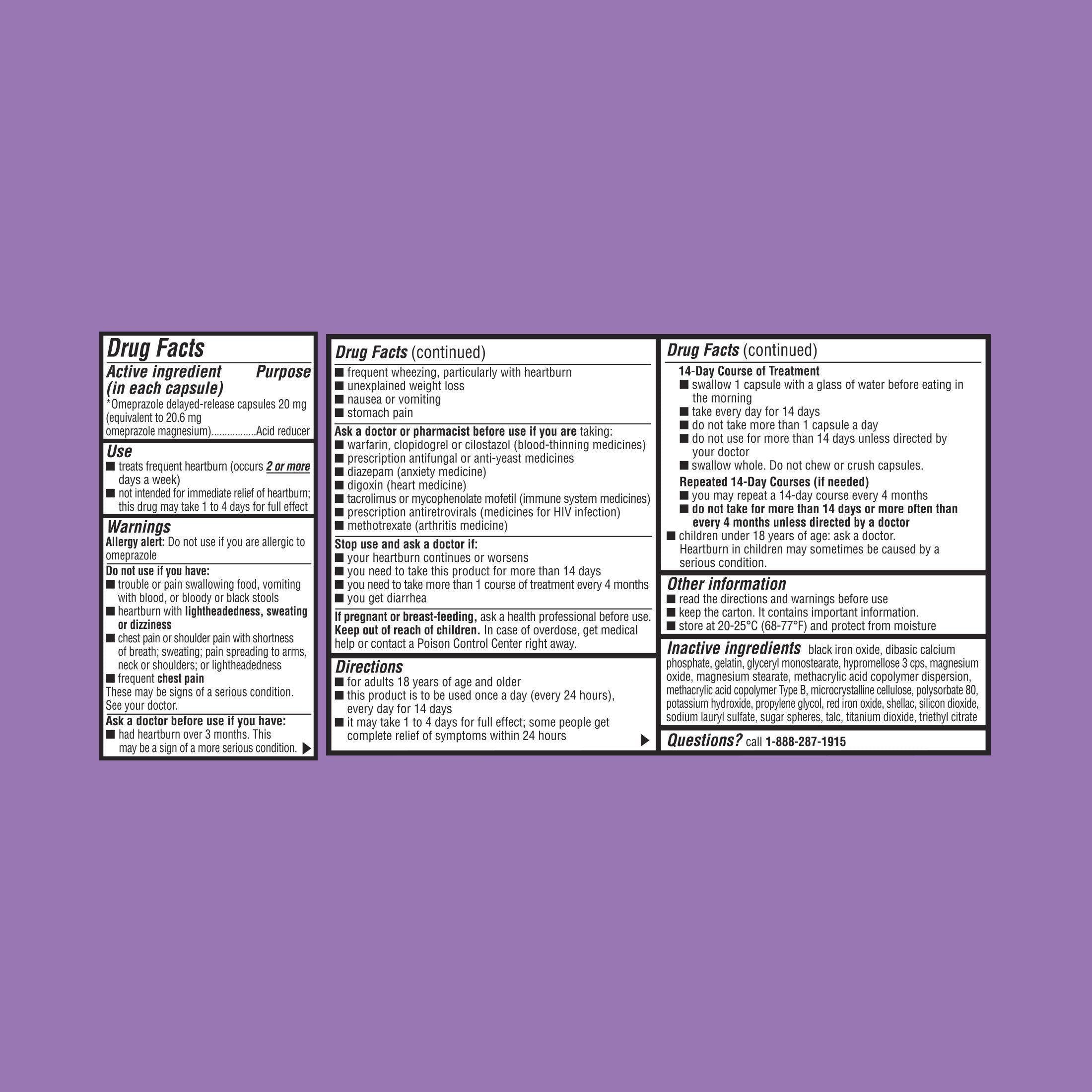 Equate Oméprazole Magnésium – gélules dans l'emballage, pratique à avaler