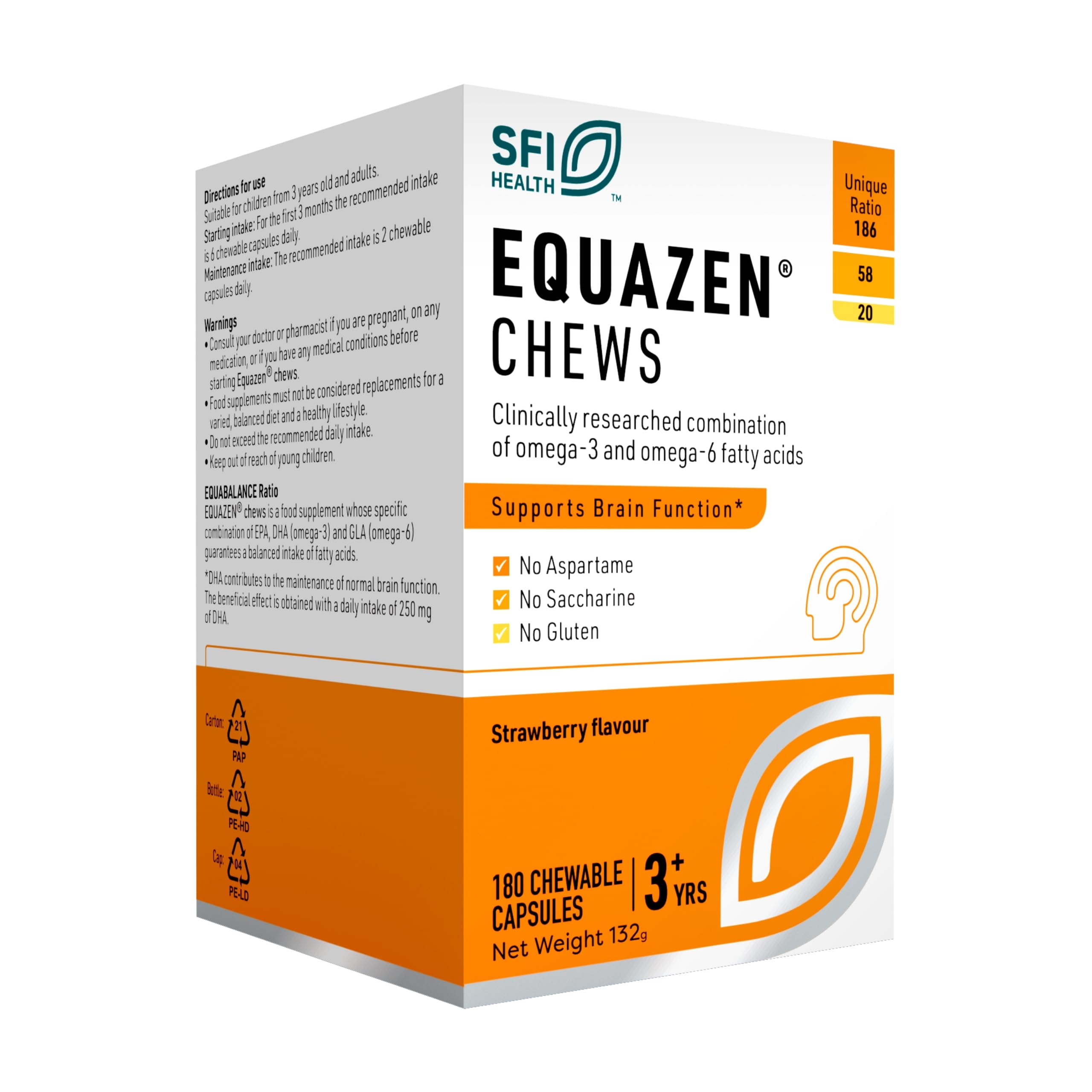 Equazen Eye Q Chews : bouteille rouge fraise prête à l’emploi.