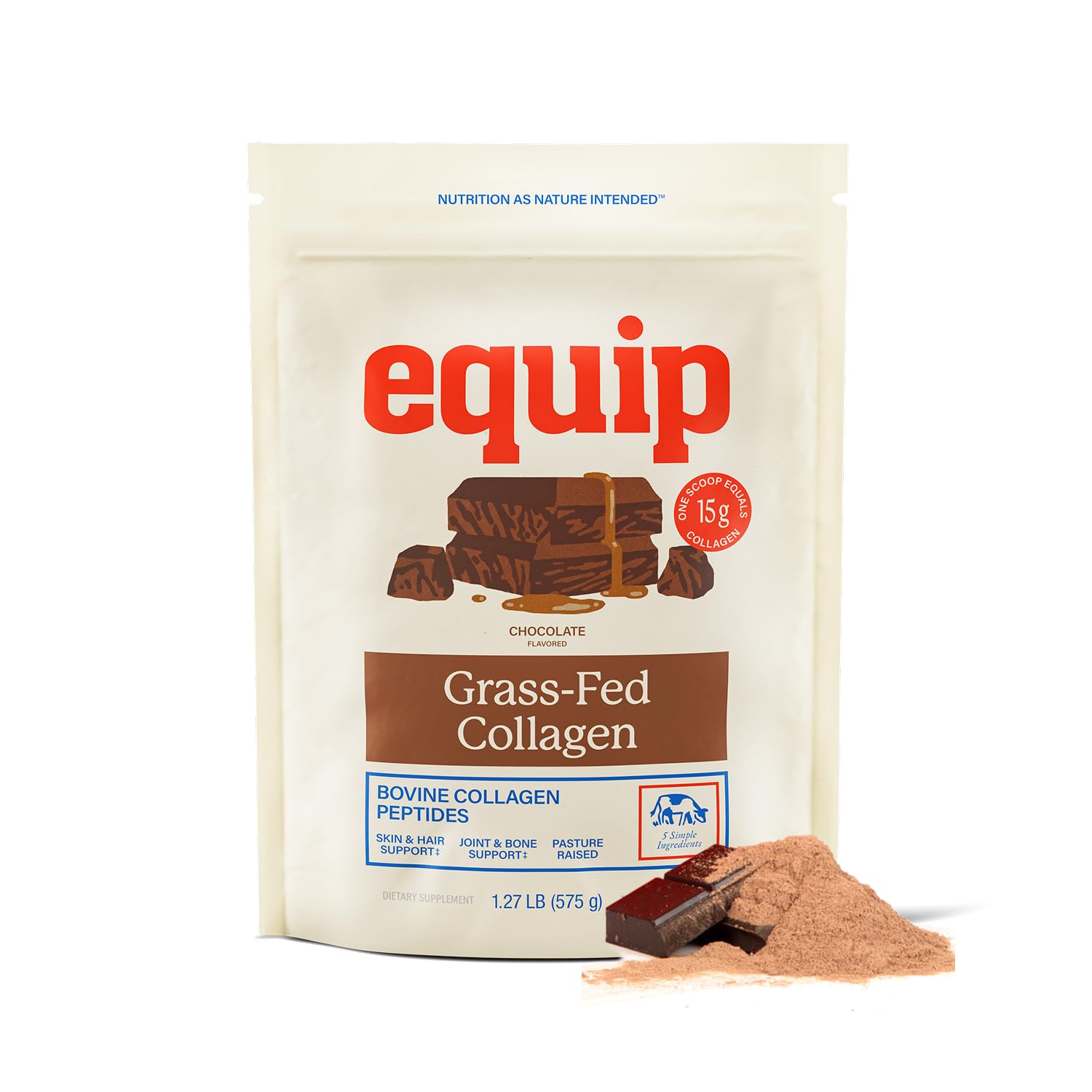 Collagène Equip de boeuf nourri à l’herbe, poudre fine prête à mélanger pour cheveux et ongles