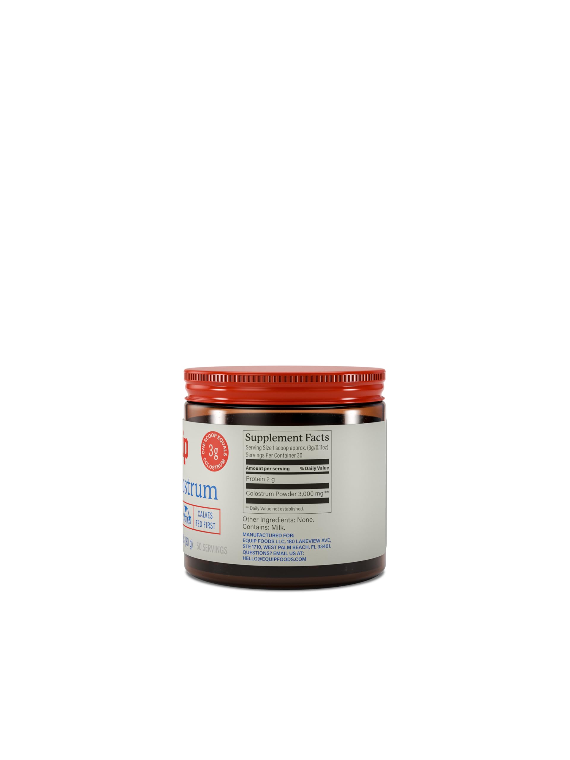 Equip Foods Core Colostrum Poudre Dans-boisson: facile à mélanger dans une boisson quotidienne.