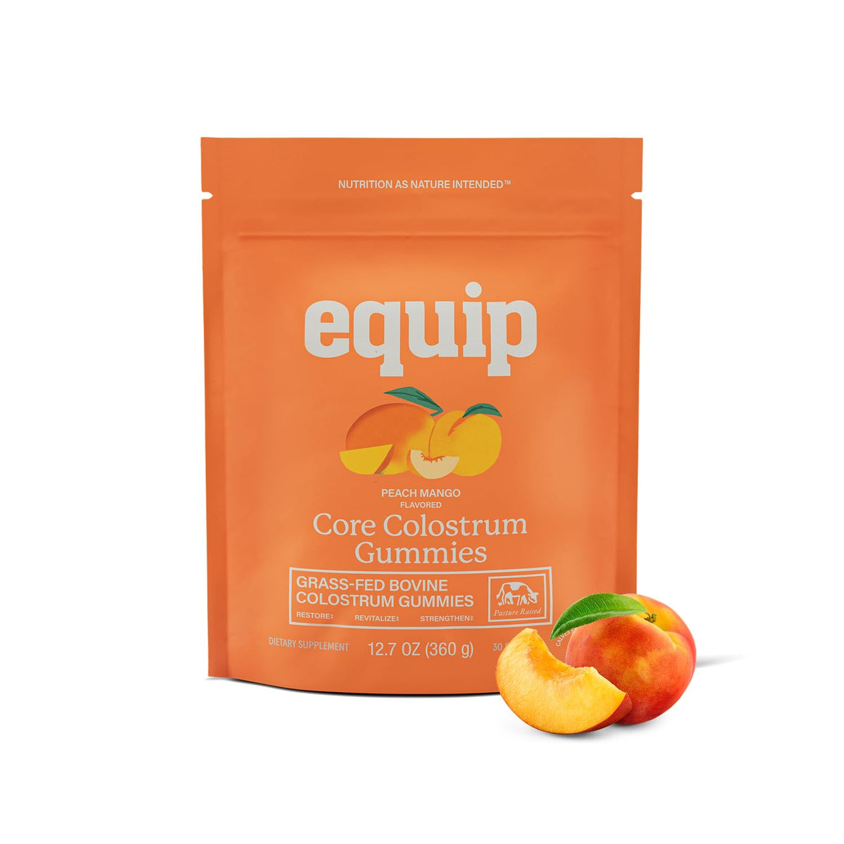 Gommes Equip Colostrum Bovin dans l’emballage, pratique et prête à ranger.