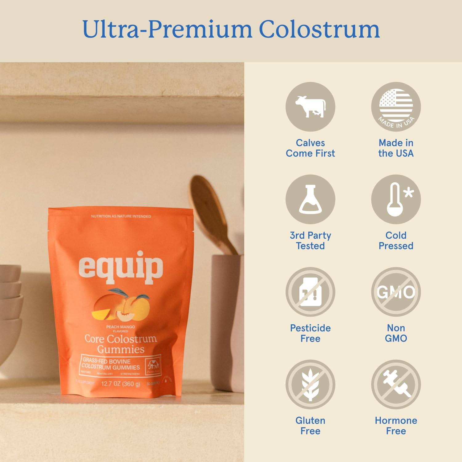 Utilisation quotidienne simplifiée avec les gommes Colostrum Bovin Equip.