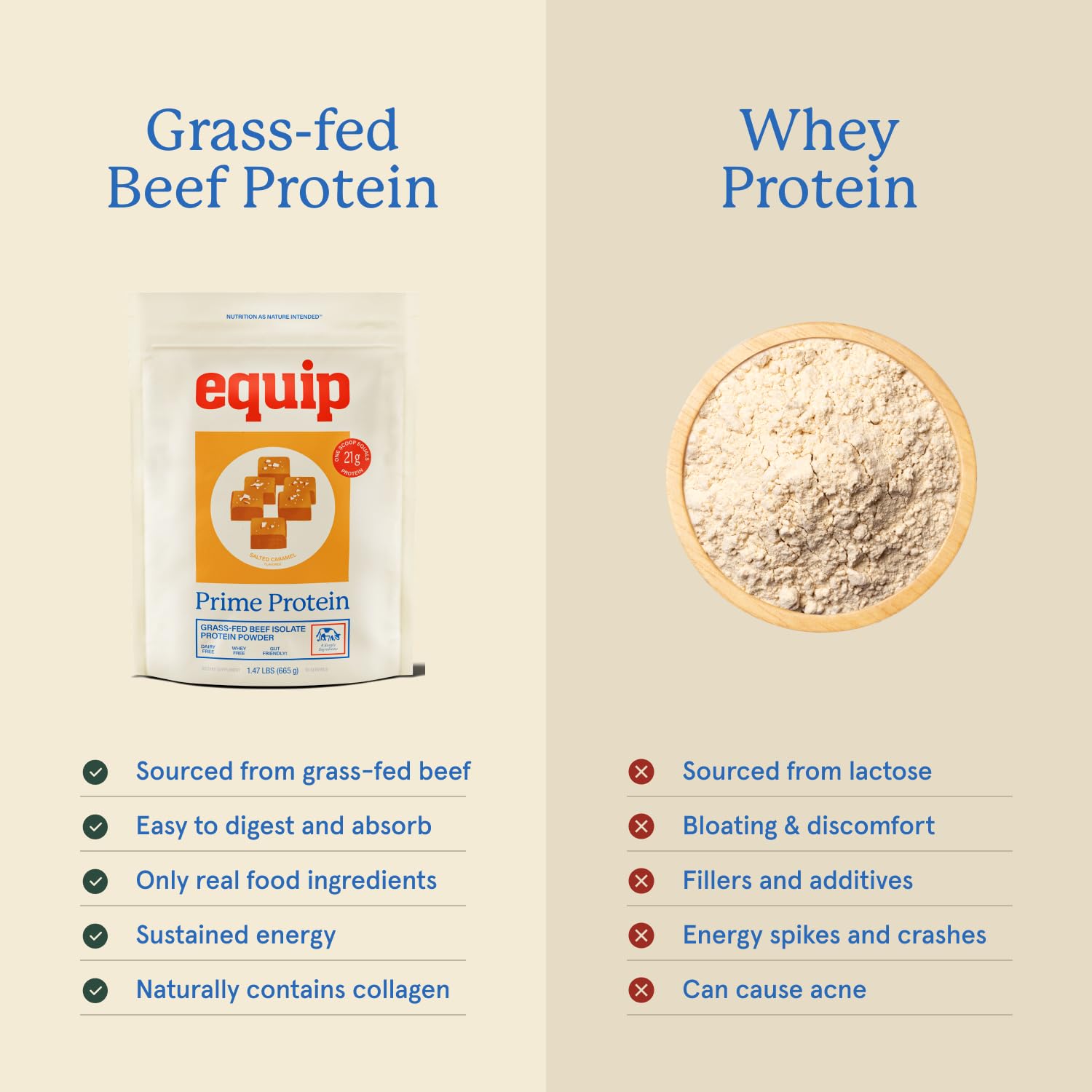 Equip Prime Protein flacon-poudre vanille, goût doux ajouté dans yaourt ou lait végétal