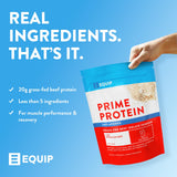 Ingrédients simples et sans allergènes sur l'étiquette Prime Protein.
