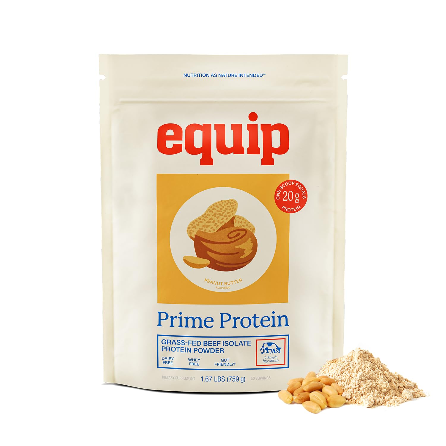 Equip Prime Protein Poudre: pot beurre de cacahuète, protéine complète et naturelle.