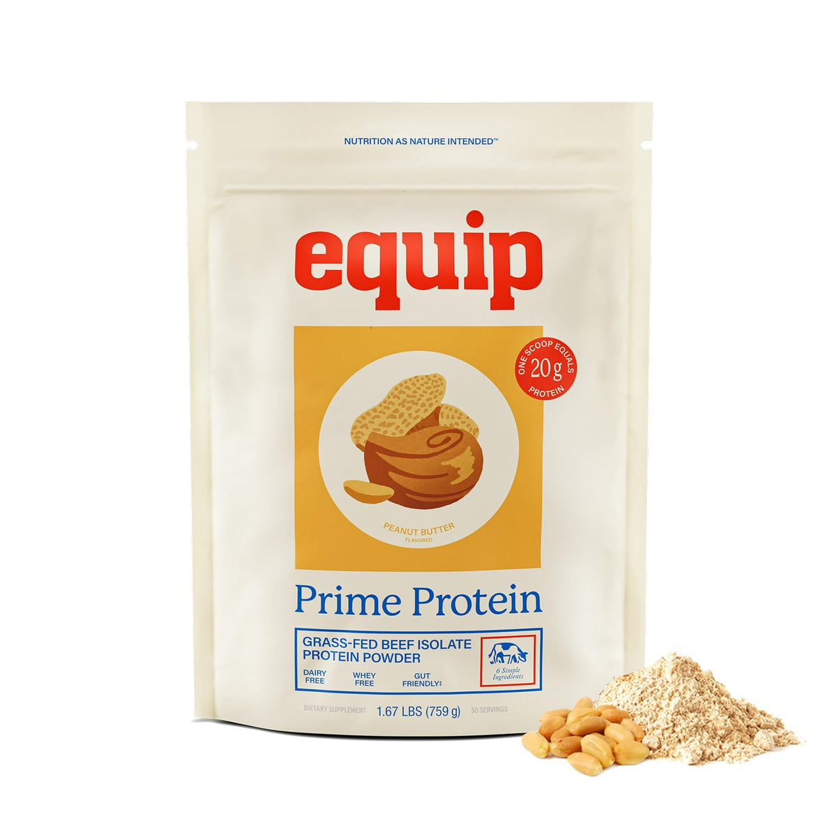 Equip Prime Protein Poudre: pot beurre de cacahuète, protéine complète et naturelle.