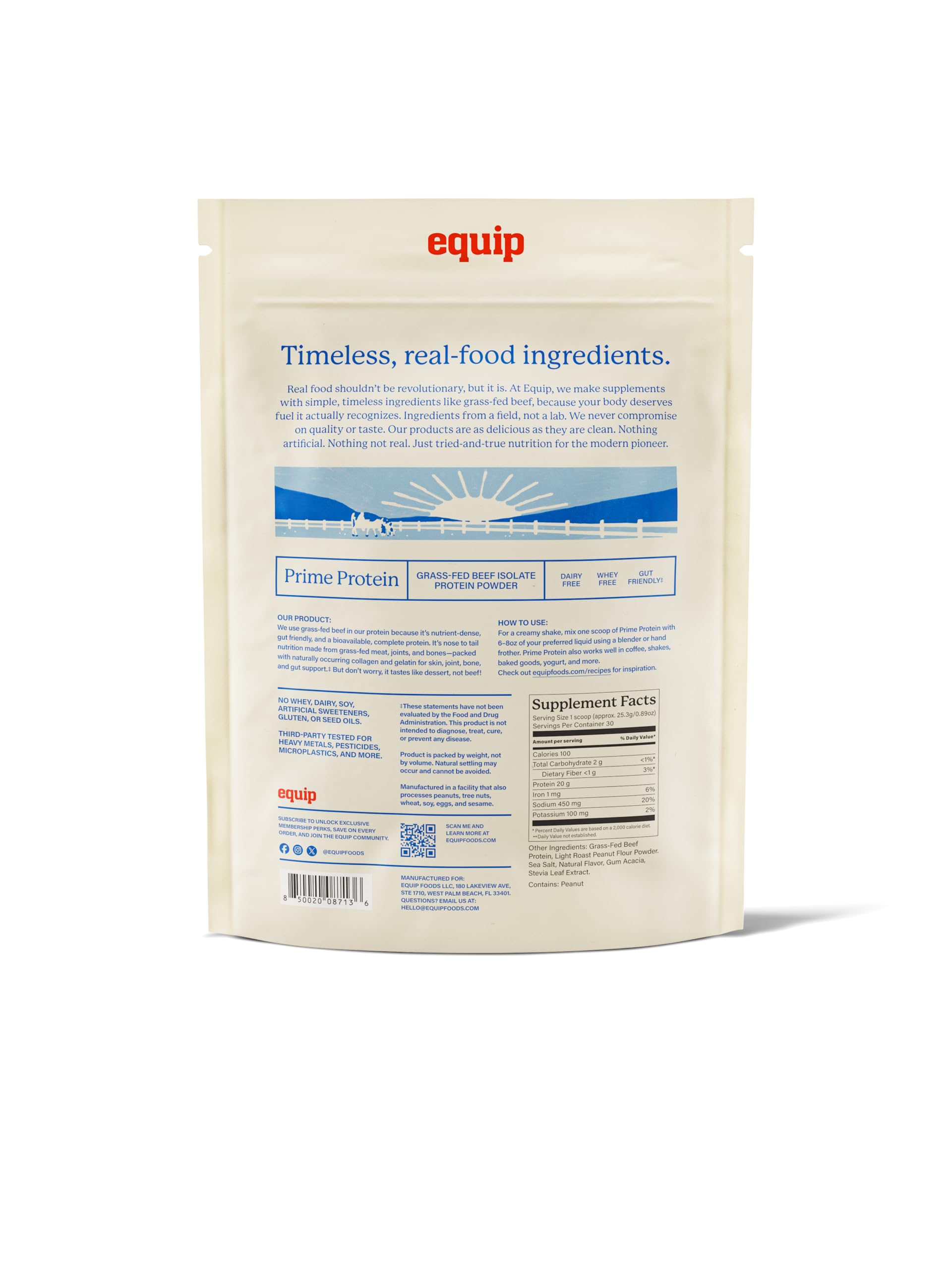 Equip Prime Protein Poudre saveur roulé à la cannelle: option dessert protéiné et savoureuse.