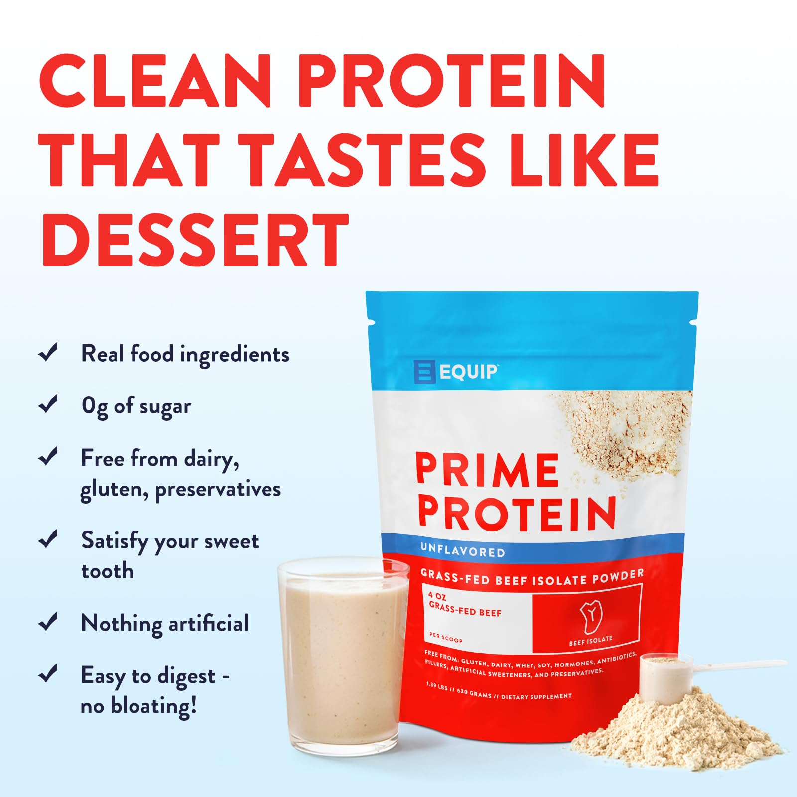 Smoothie post-entraînement avec Equip Prime Protein pour récupération douce.