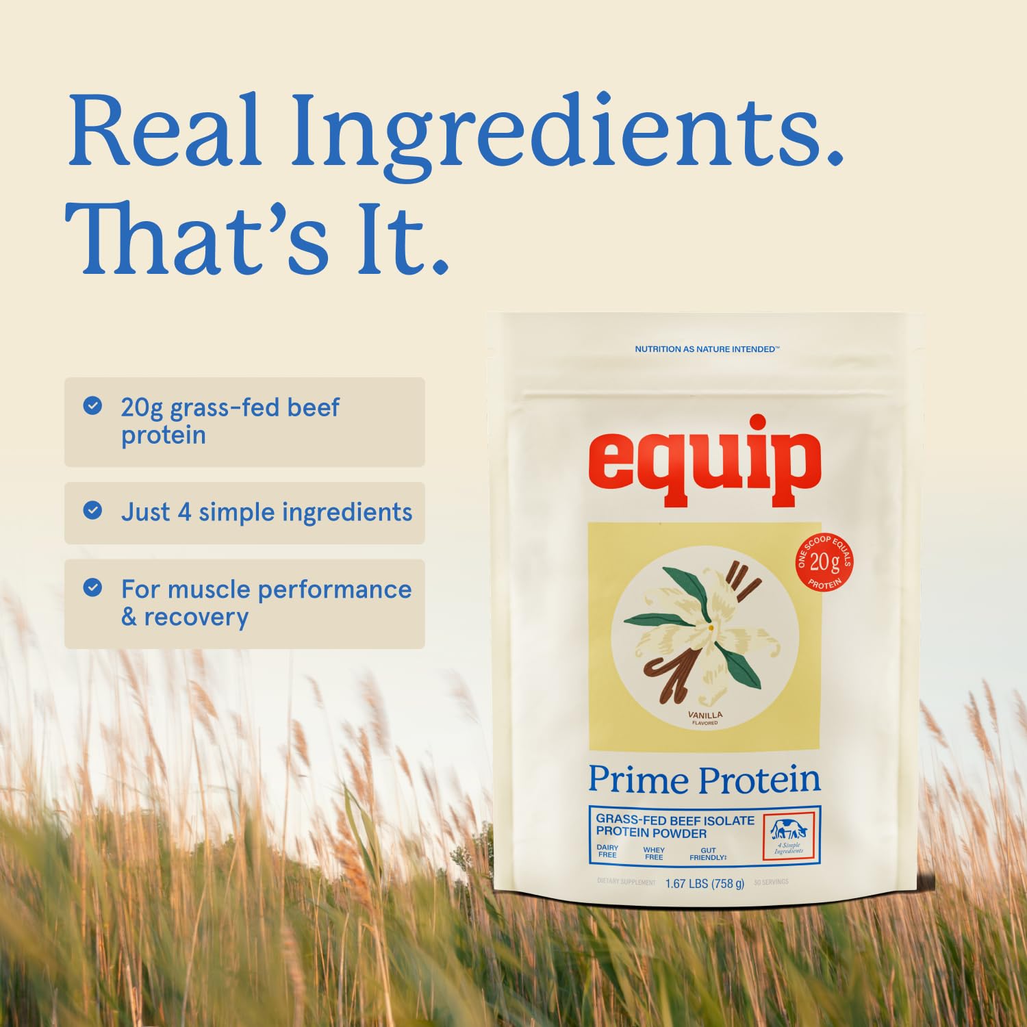 Tableau nutritionnel Prime Protein, informations claires par portion