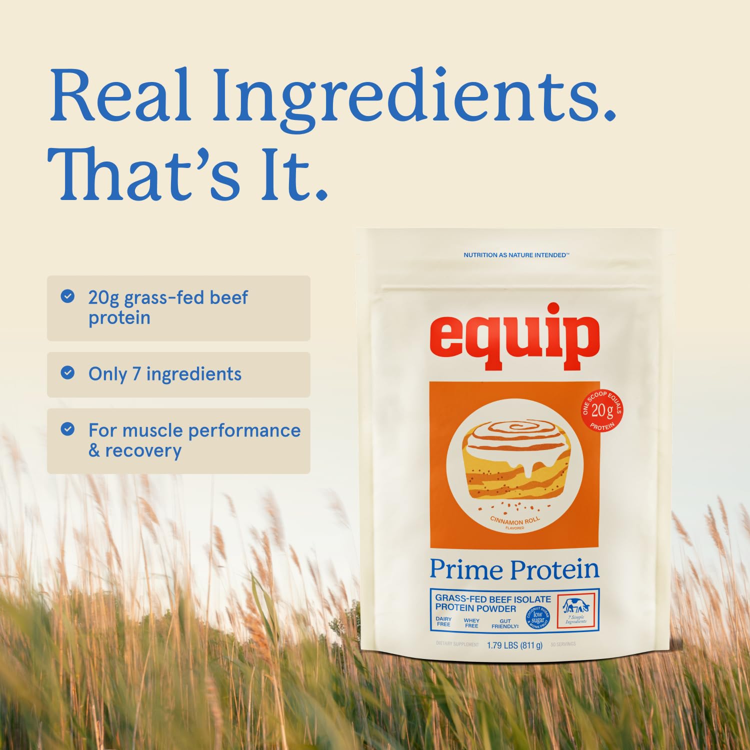 Tableau valeurs nutritionnelles Equip Prime Protein boeuf pur sans gluten ni lactose