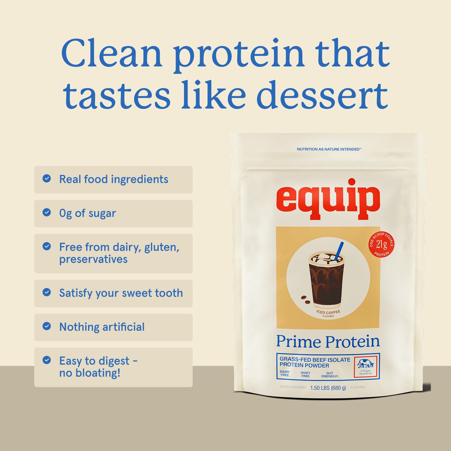 Equip Prime Protéine Boeuf Fraise – dessert sain et pratique