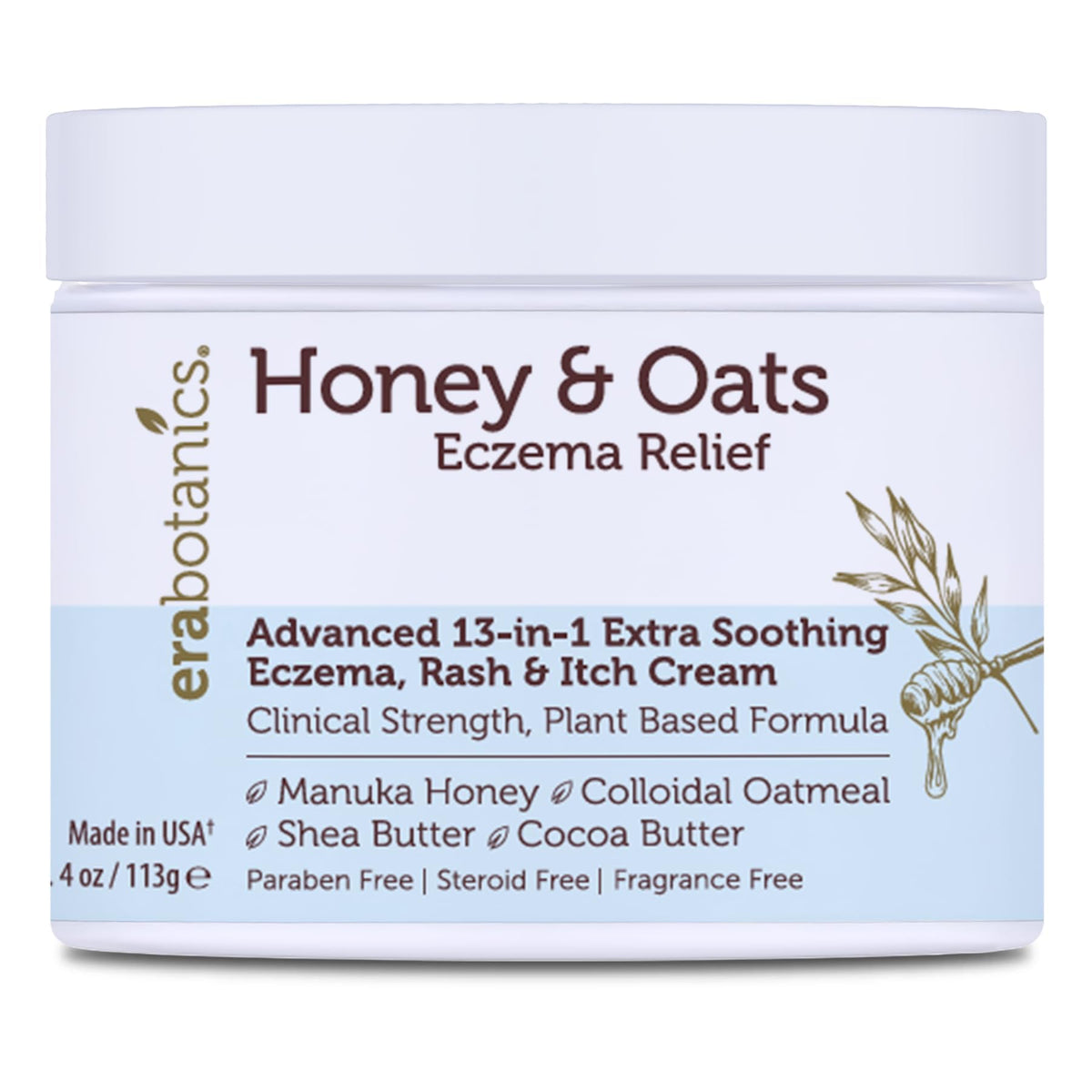 Era Organics crème éczéma miel Manuka, pot — apaisement rapide