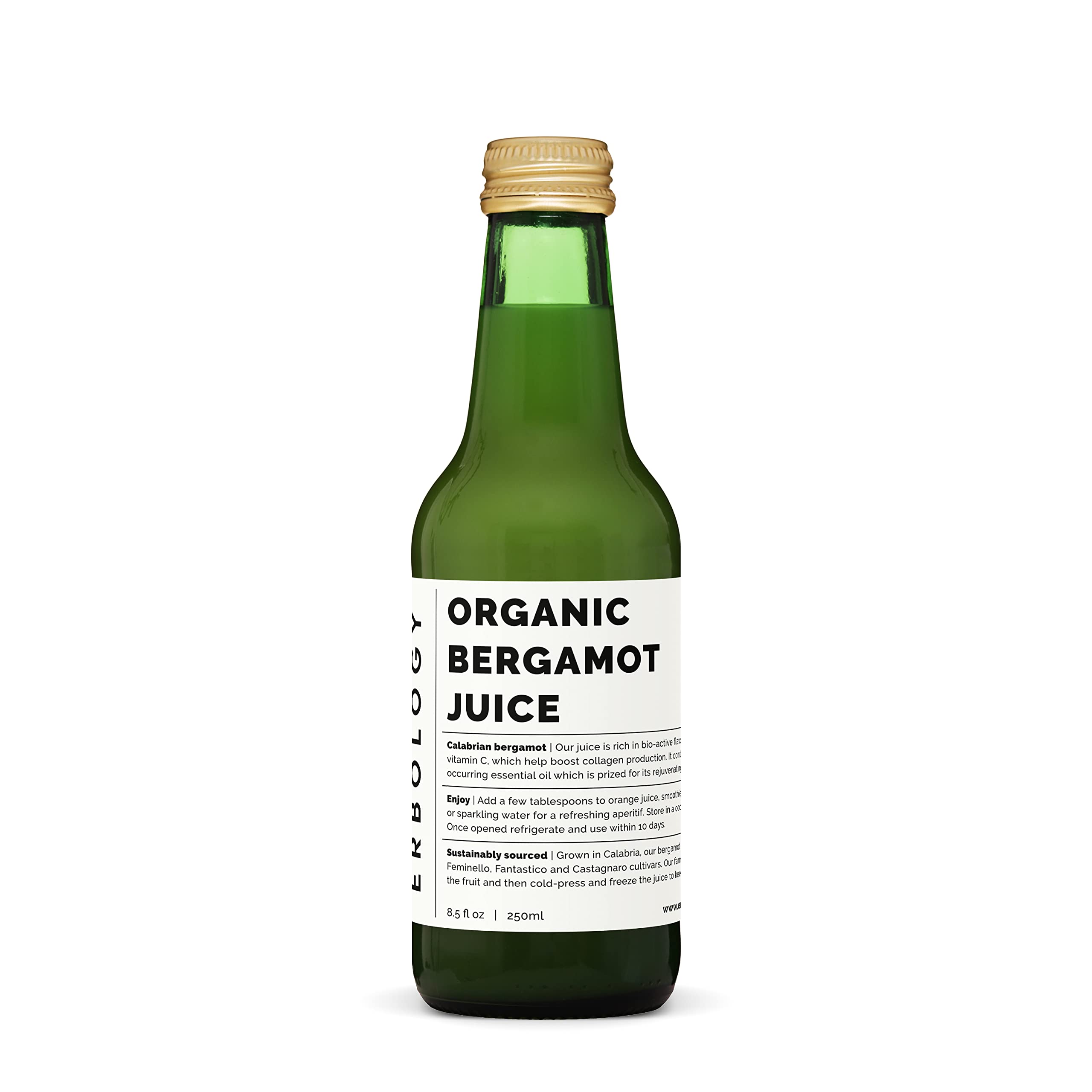Erbology – bouteille bergamot bio naturelle, arôme frais et pur prêt à déguster.