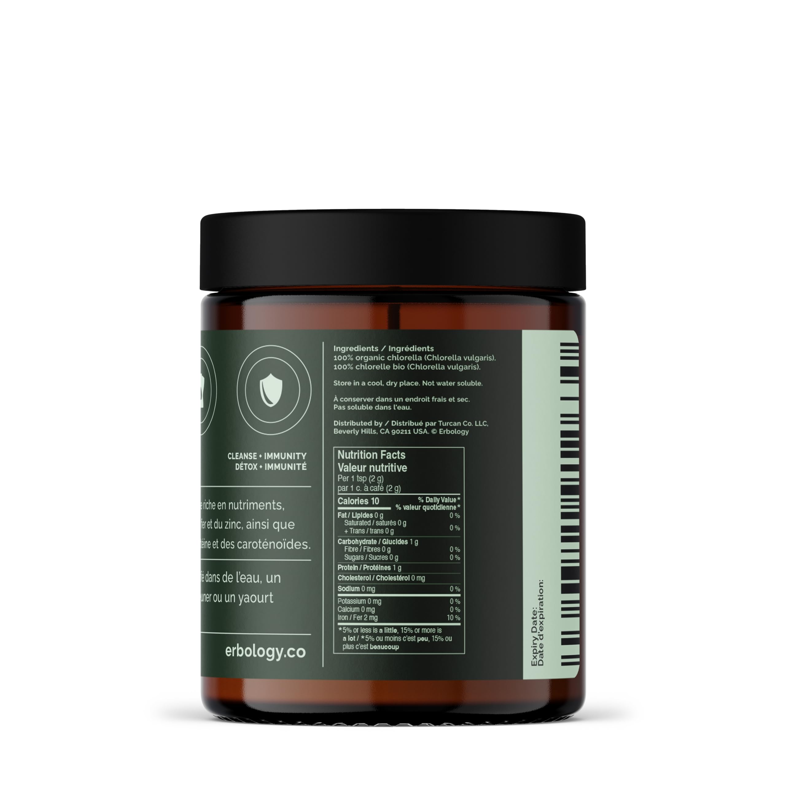 Erbology chlorelle poudre petit-déjeuner: réveil en douceur avec énergie et chlorophylle.