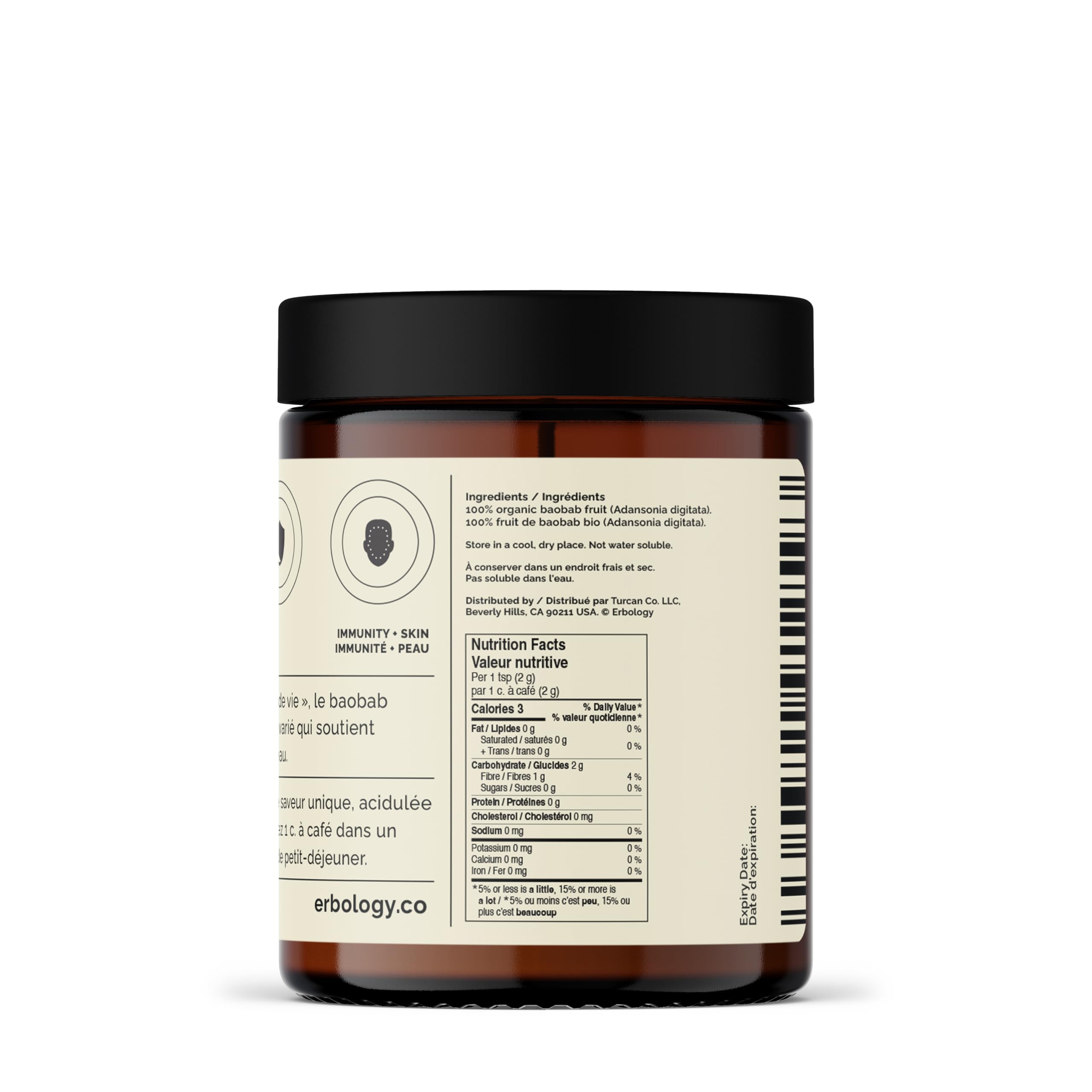 Erbology Baobab en poudre – origine Mozambique – agriculture durable