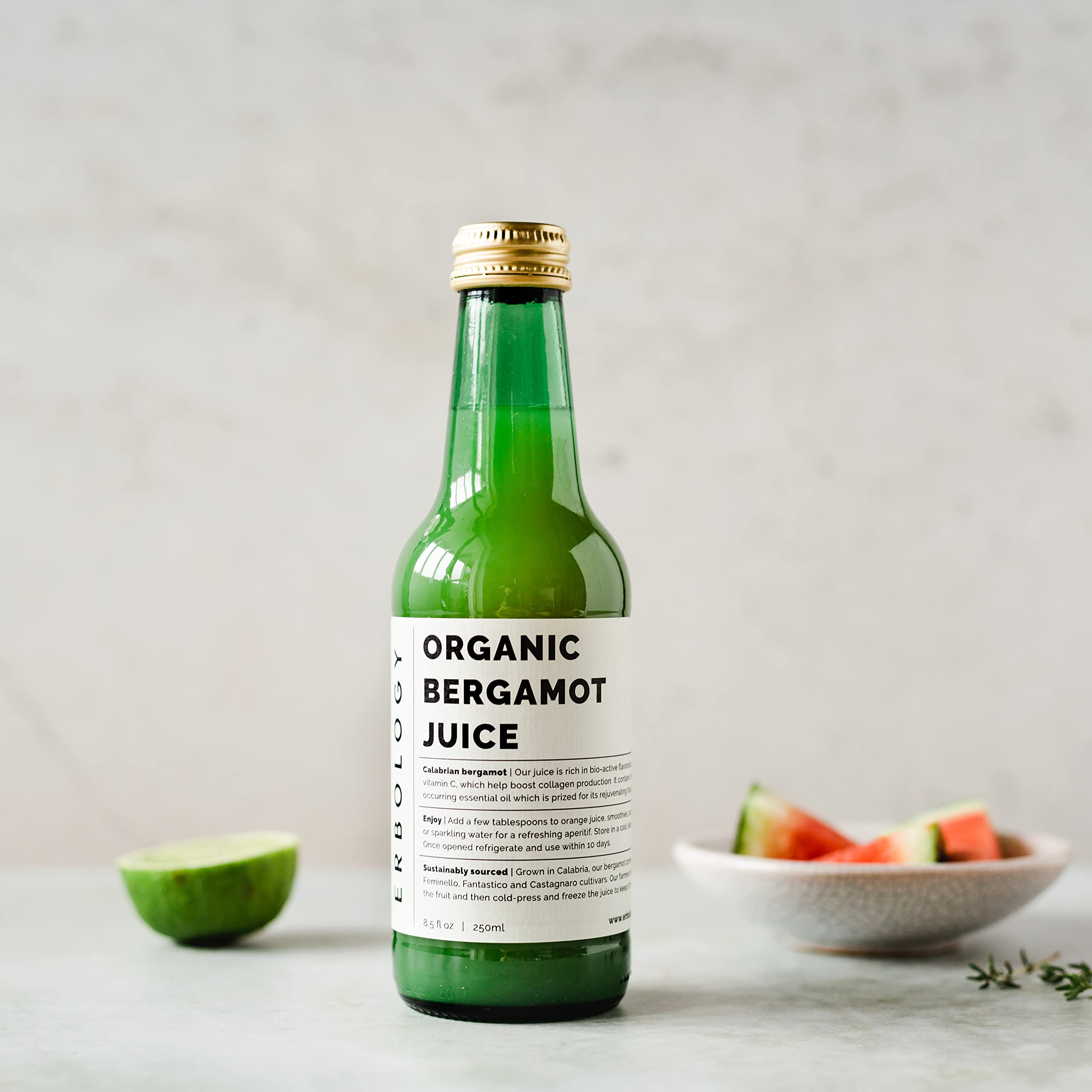 Erbology – usage eau cocktails salades, ajout facile pour une touche citrus.