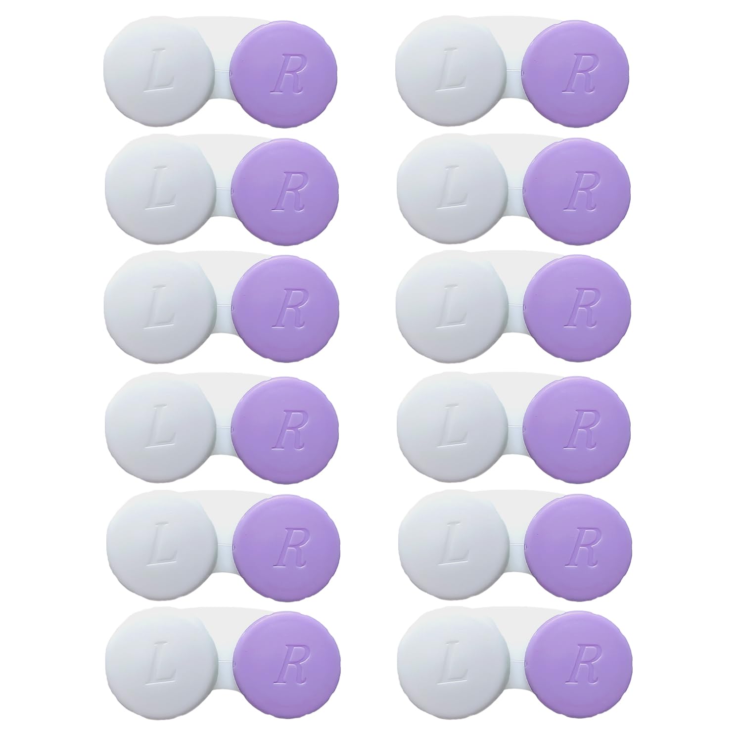 Boîte Erewa lot douze blanc et violet: rangement compact pour lentilles, pratique et sûr.
